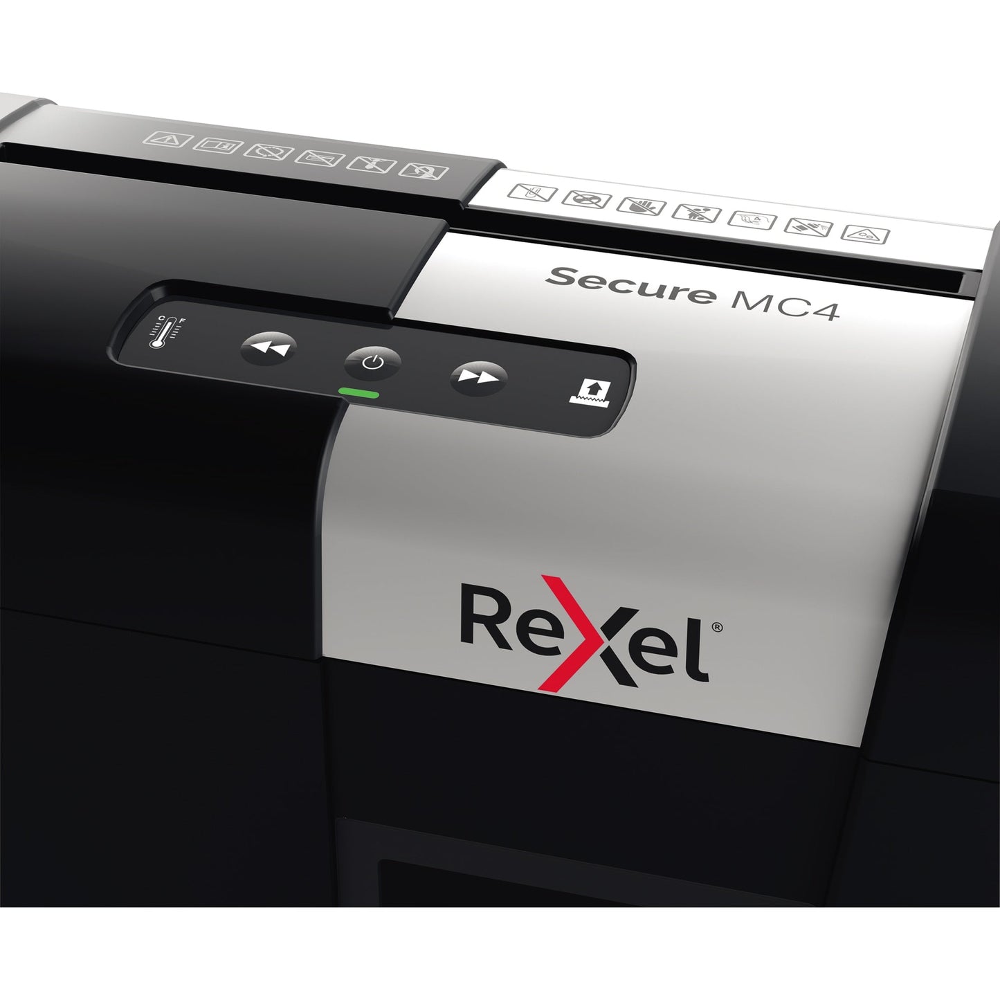 Rexel® Aktenvernichter Secure MC4 Whisper-ShredT P-5 Papier, Heftklammern, Büroklammern Partikelschnitt schwarz