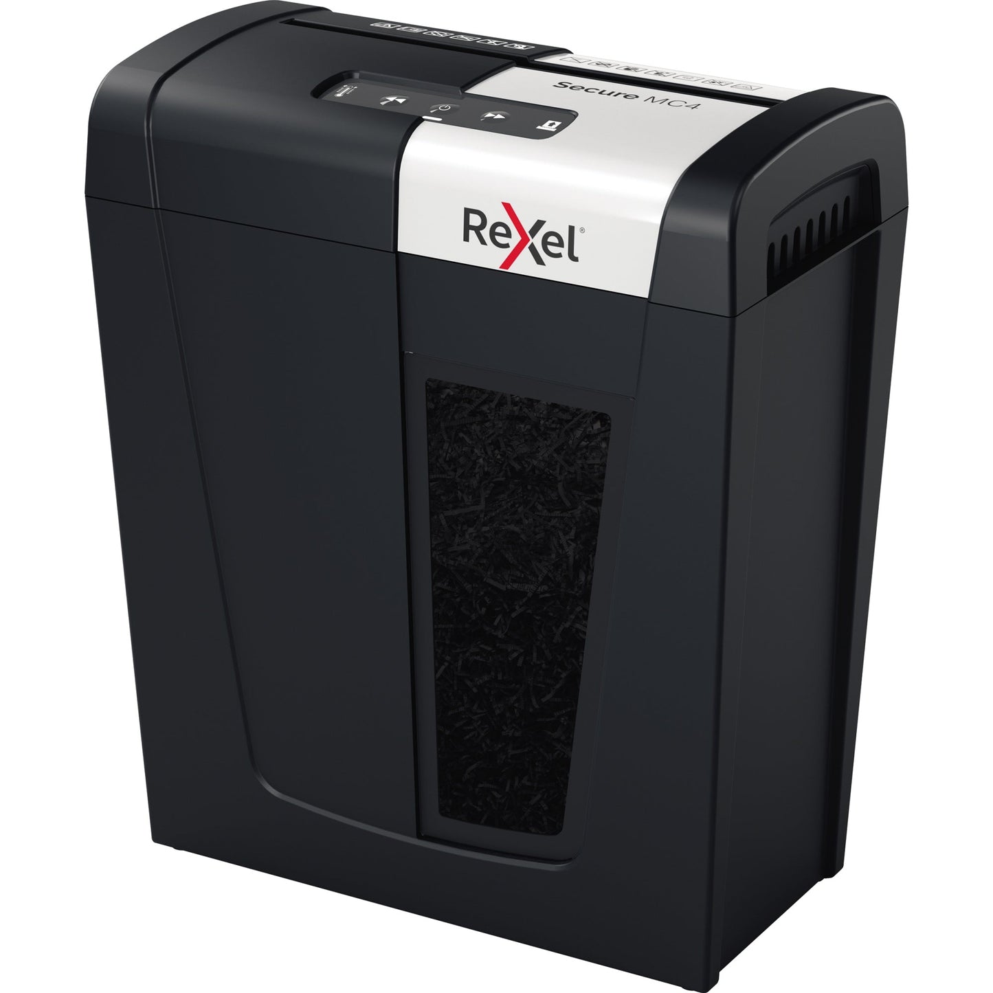 Rexel® Aktenvernichter Secure MC4 Whisper-ShredT P-5 Papier, Heftklammern, Büroklammern Partikelschnitt schwarz