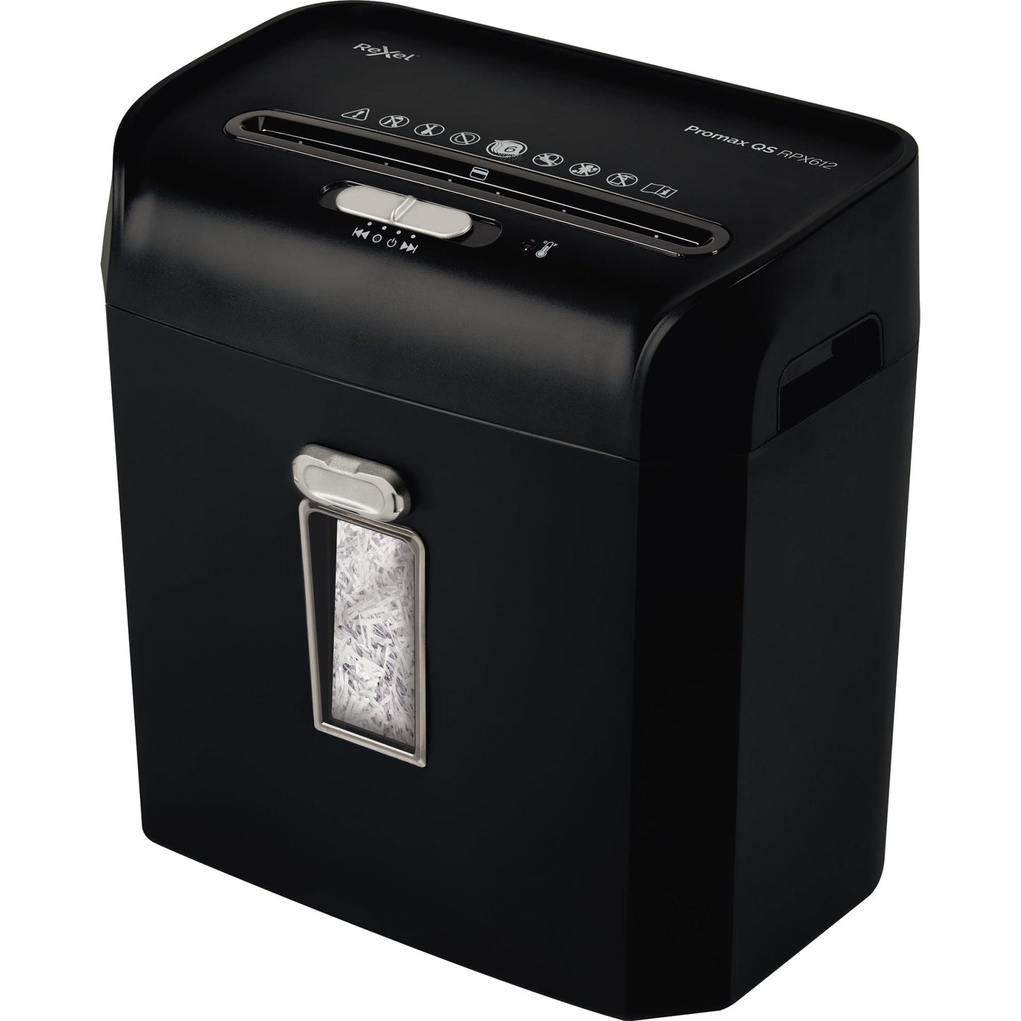 Rexel® Aktenvernichter ProMax RPX612 P-4 Papier, Heftklammern, Büroklammern, Kreditkarten Partikelschnitt schwarz