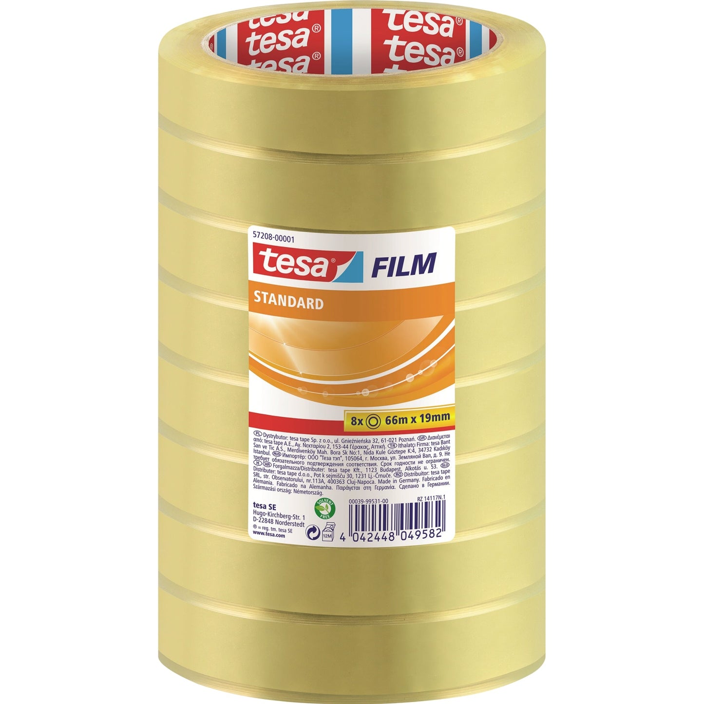 tesa® Klebefilm standard 19 mm x 66 m (B x L) einseitig klebend ohne Lösungsmittel Polypropylen transparent 8 St./Pack.