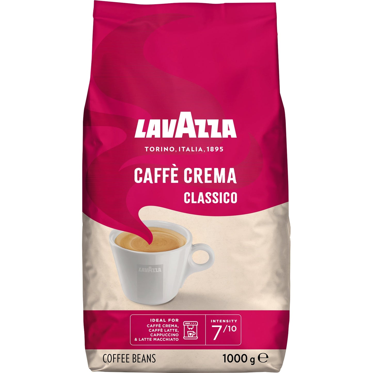 Lavazza Kaffee Crema Classico harmonisch ganze Bohne 1.000 g/Pack.