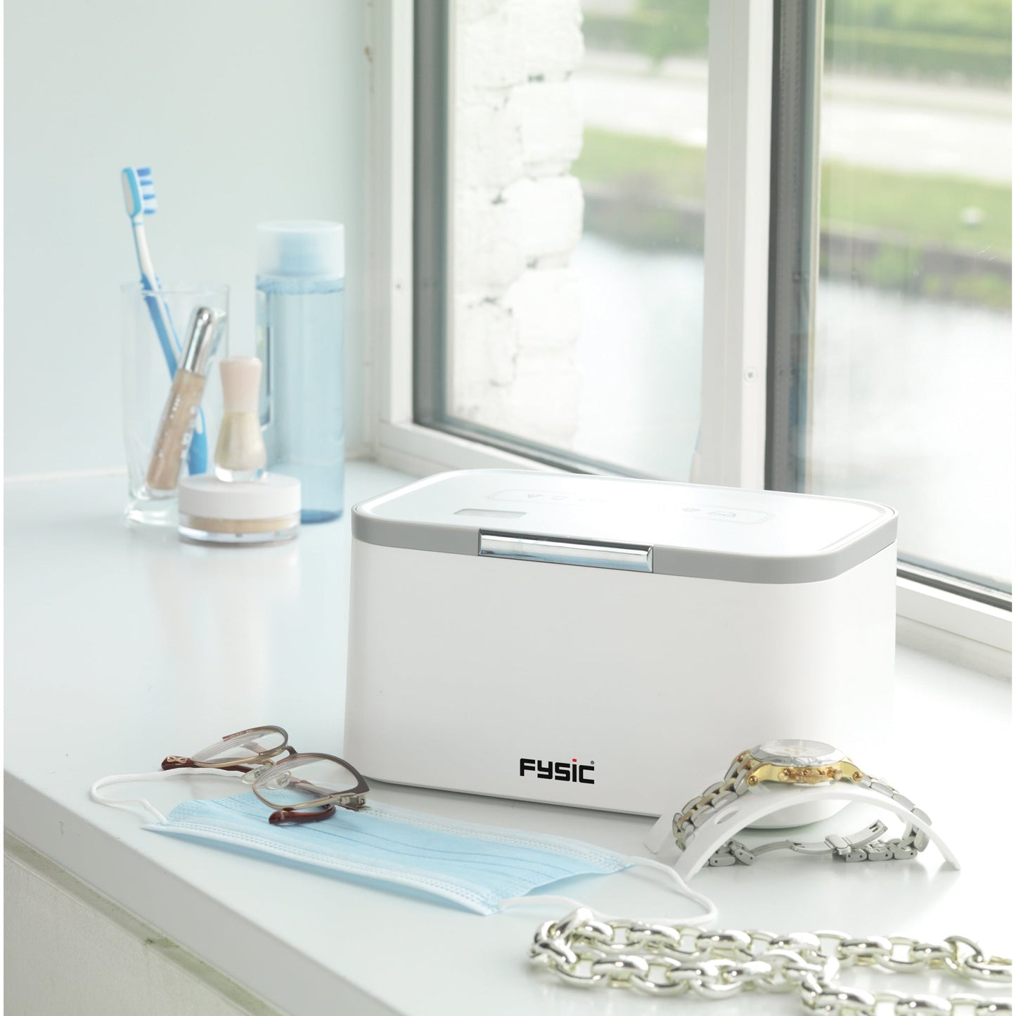 FYSIC Ultraschallreiniger 209 x 113 x 140 mm (B x H x T) 600ml Netzbetrieb 230V 50W inkl. Korb, Pinzette, Multitool, Handbuch