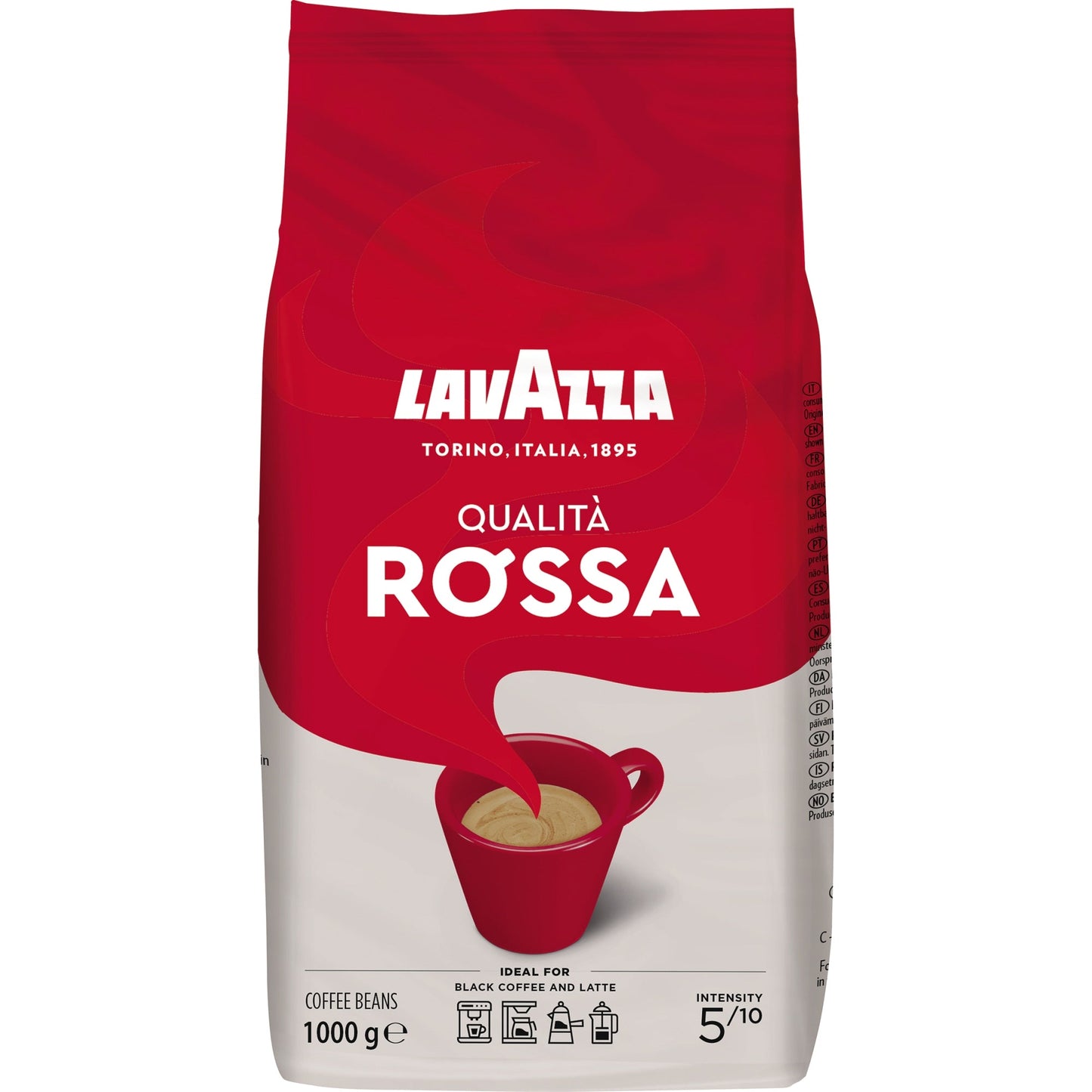 Lavazza Kaffee Qualita Rossa kräftig ganze Bohne 1.000 g/Pack.