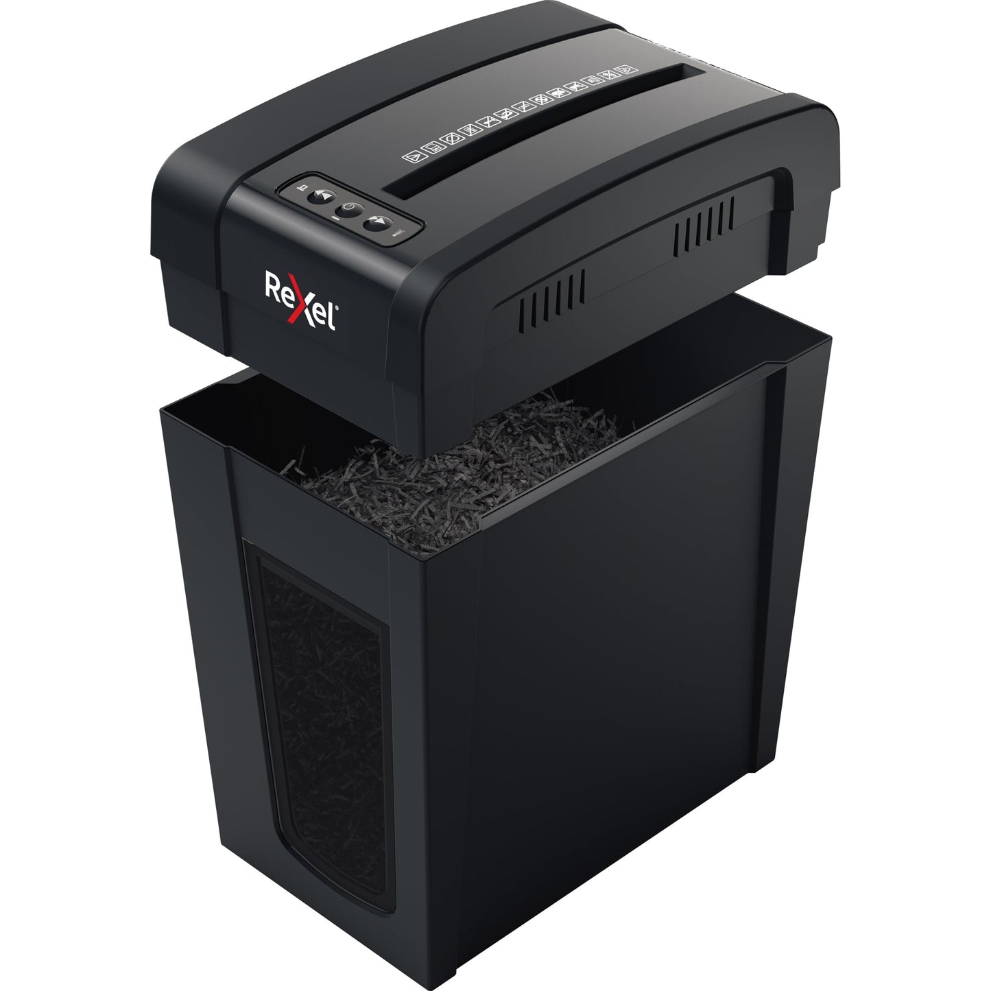 Rexel® Aktenvernichter Secure X10-SL Slimline Whisper-ShredT P-4 Papier, Heftklammern, Büroklammern Partikelschnitt schwarz