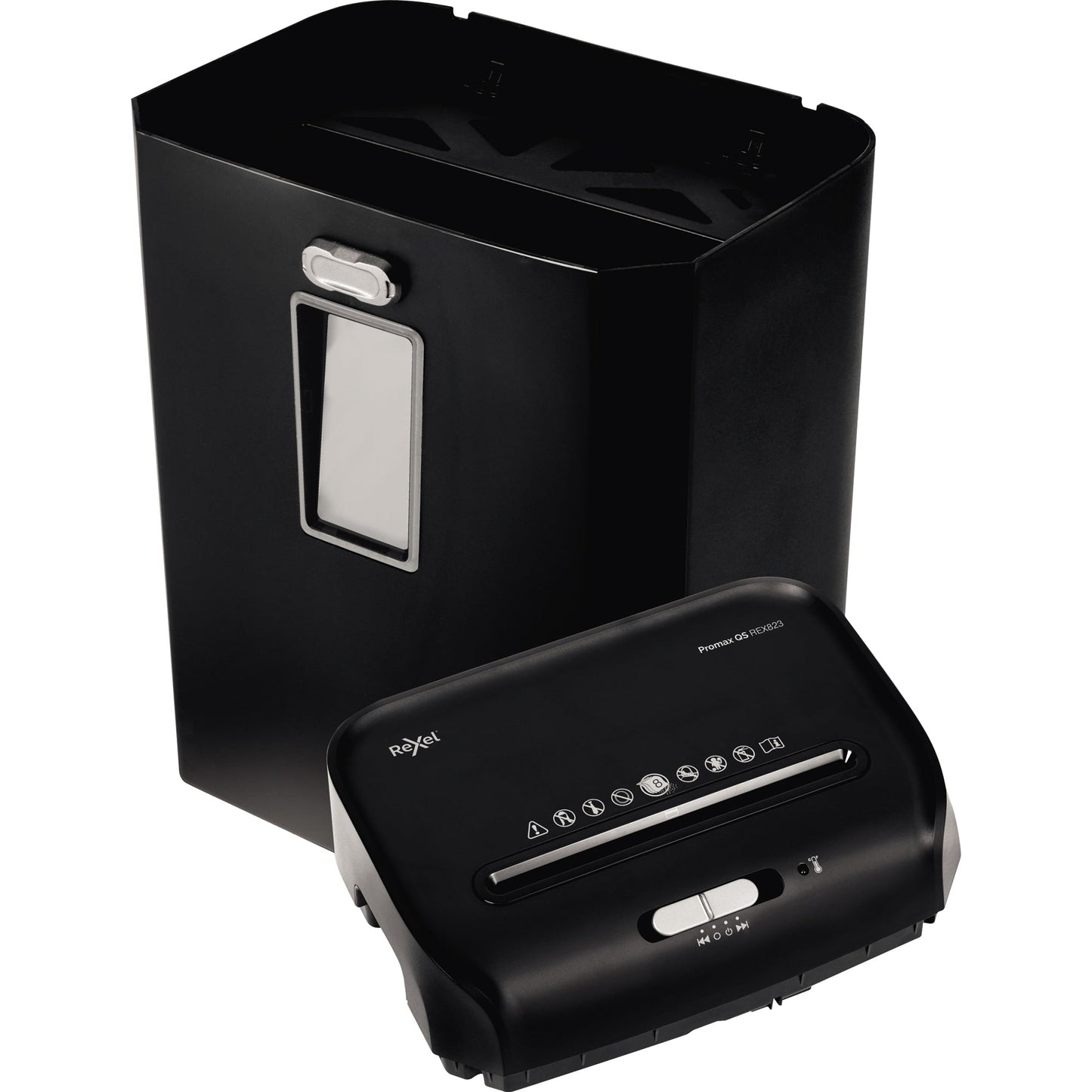 Rexel® Aktenvernichter ProMax REX823 P-4 Papier, Heftklammern, Büroklammern, Kreditkarten Partikelschnitt schwarz