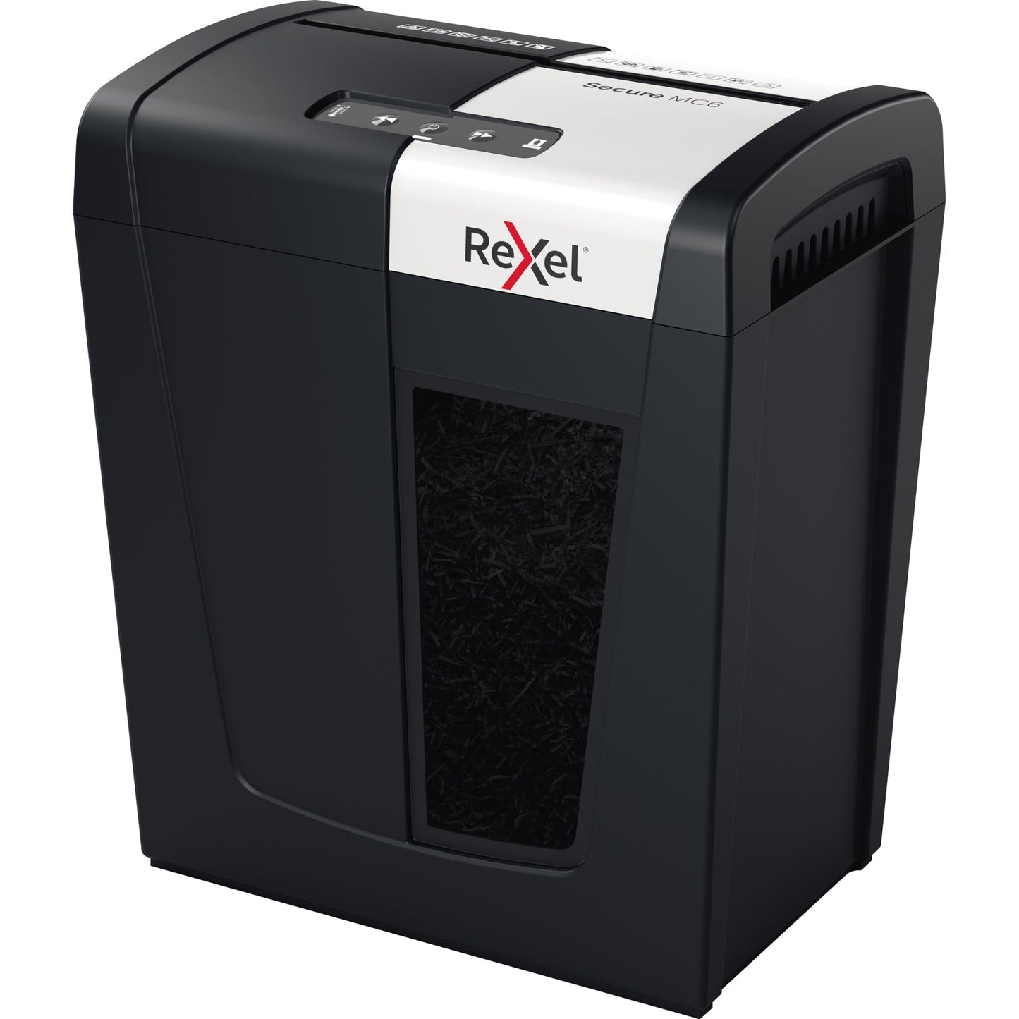 Rexel® Aktenvernichter Secure MC6 Whisper-ShredT P-5 Papier, Heftklammern, Büroklammern Partikelschnitt schwarz