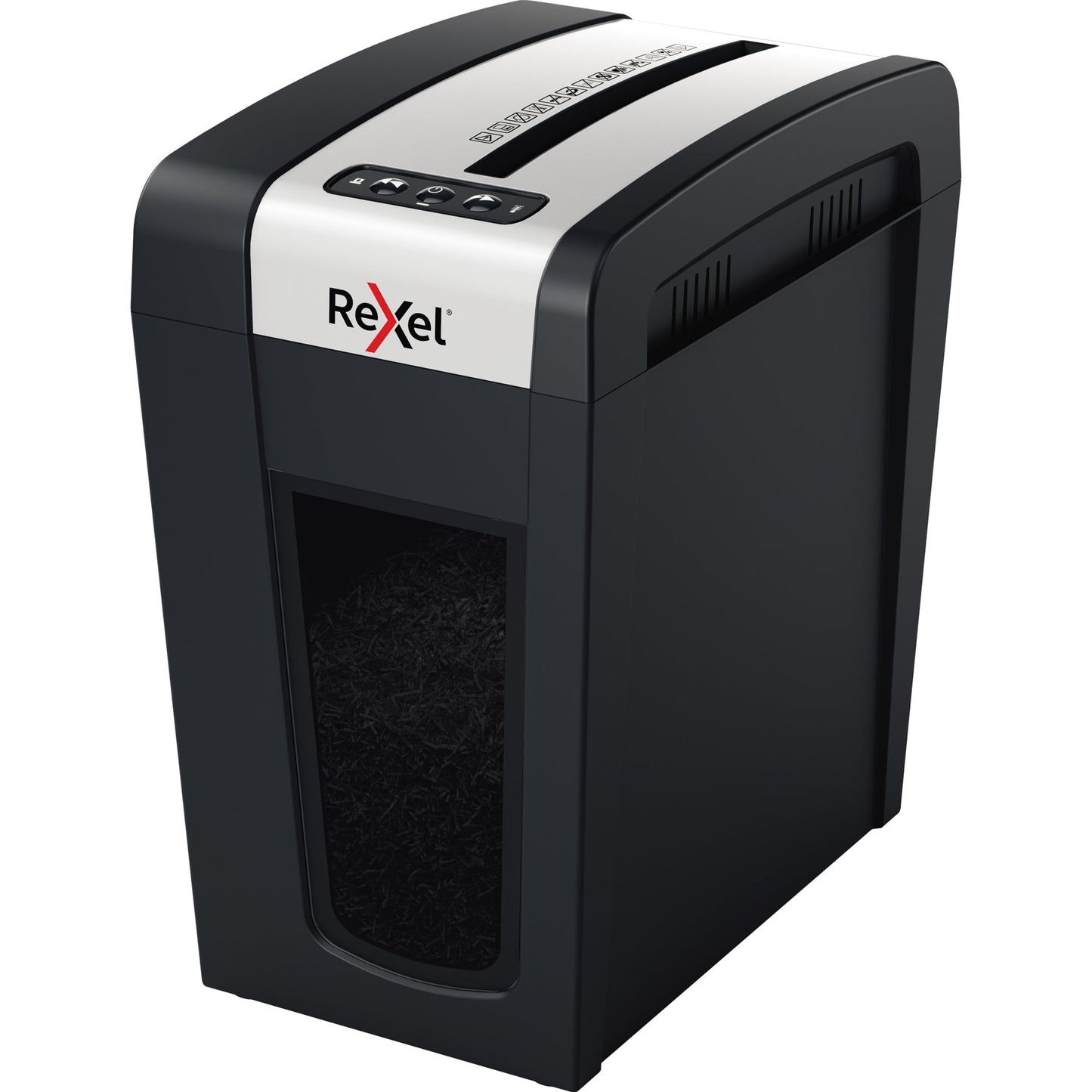 Rexel® Aktenvernichter Secure MC6-SL Slimline Whispter-ShredT P-5 Papier, Heftklammern, Büroklammern Partikelschnitt schwarz