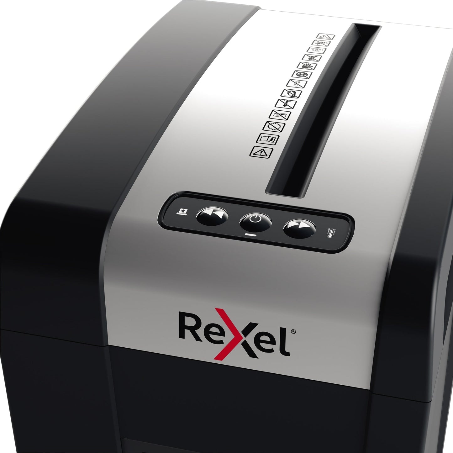 Rexel® Aktenvernichter Secure MC6-SL Slimline Whispter-ShredT P-5 Papier, Heftklammern, Büroklammern Partikelschnitt schwarz