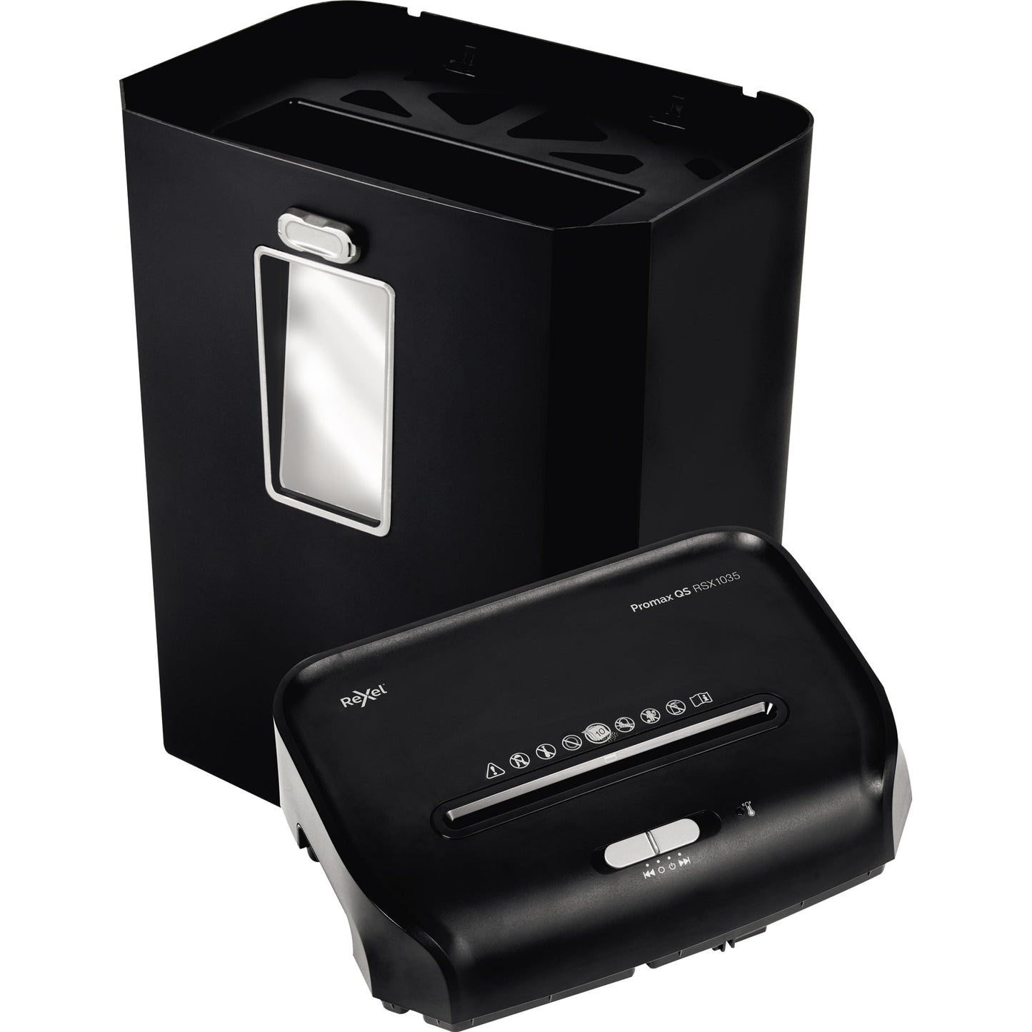 Rexel® Aktenvernichter ProMax RSX1035 P-4 Papier, Heftklammern, Büroklammern, Kreditkarten Partikelschnitt schwarz