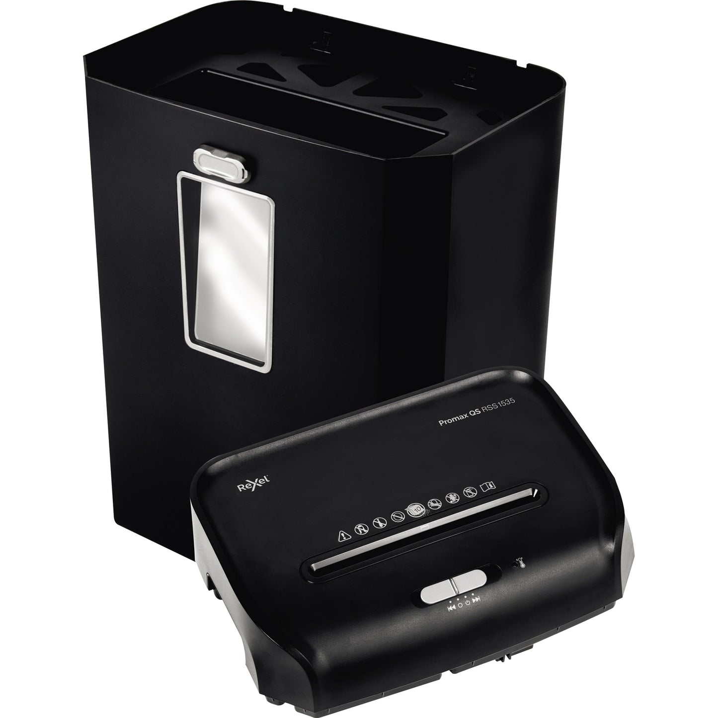 Rexel® Aktenvernichter ProMax RSS1535 P-2 Papier, Heftklammern, Büroklammern, Kreditkarten Streifenschnitt schwarz