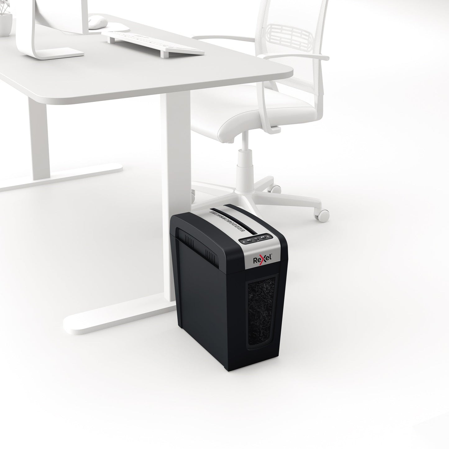 Rexel® Aktenvernichter Secure MC4-SL Slimline Whisper-ShredT P-5 Papier, Heftklammern, Büroklammern Partikelschnitt schwarz
