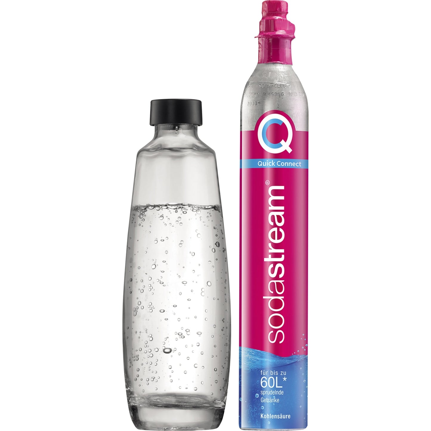 sodastream CO2-Zylinder Quick Connect 1 l Glasflasche (spülmaschinengeeignet) sodastream Wassersprudler DUO Titan 1016812491