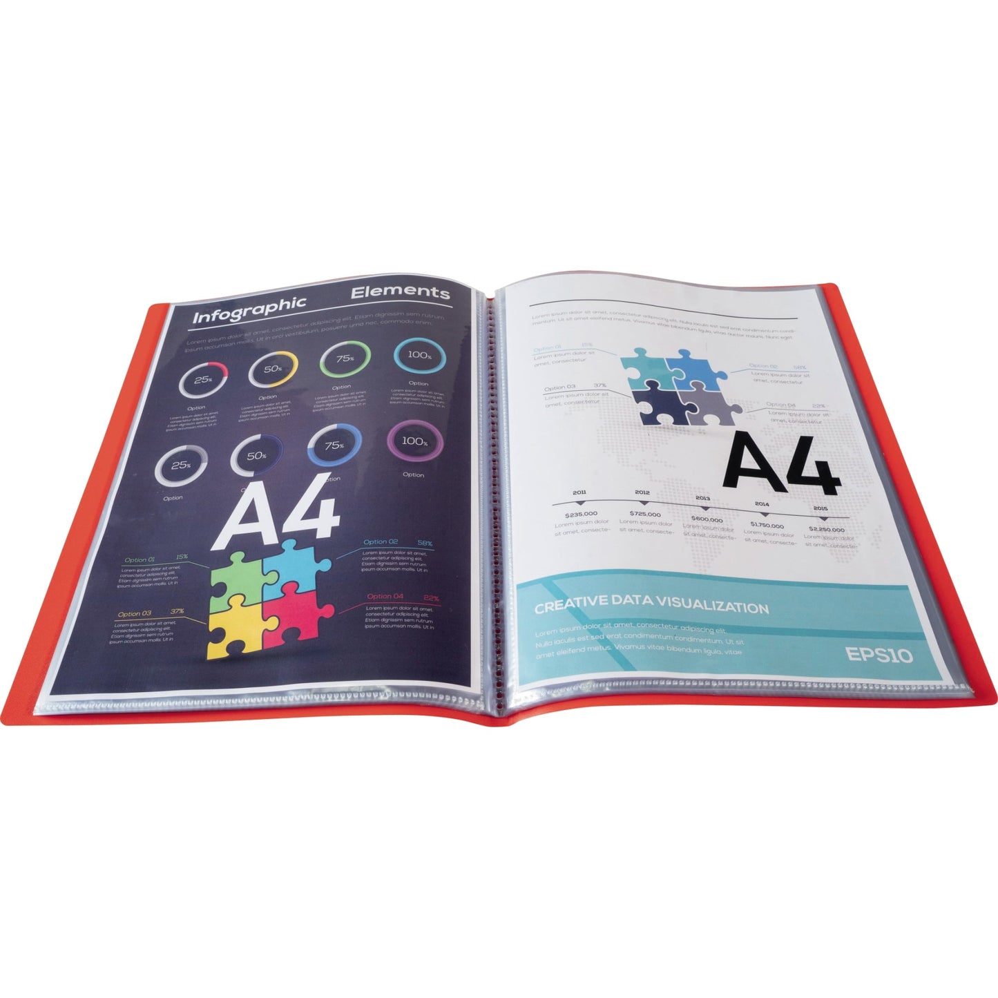 Exacompta Sichtbuch Opak DIN A4 Polypropylen rot 20 Hüllen