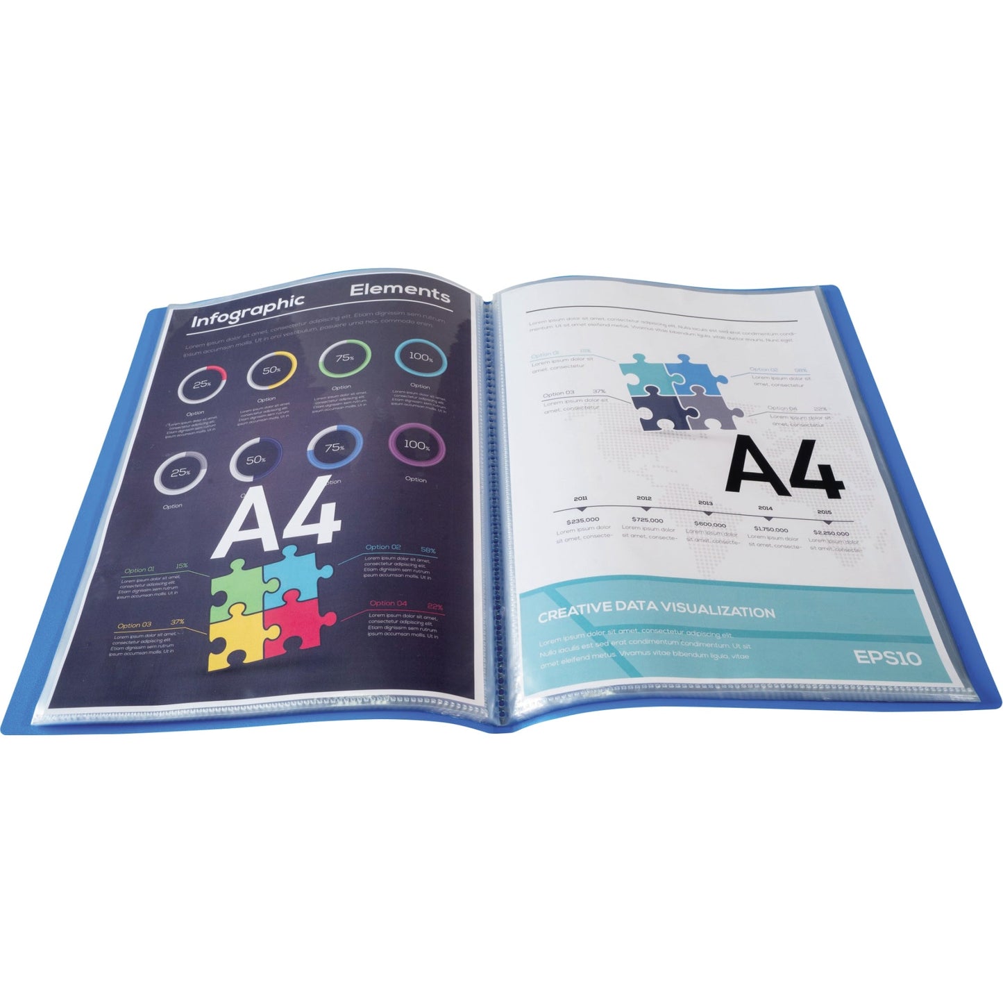 Exacompta Sichtbuch Opak DIN A4 Polypropylen hellblau 20 Hüllen