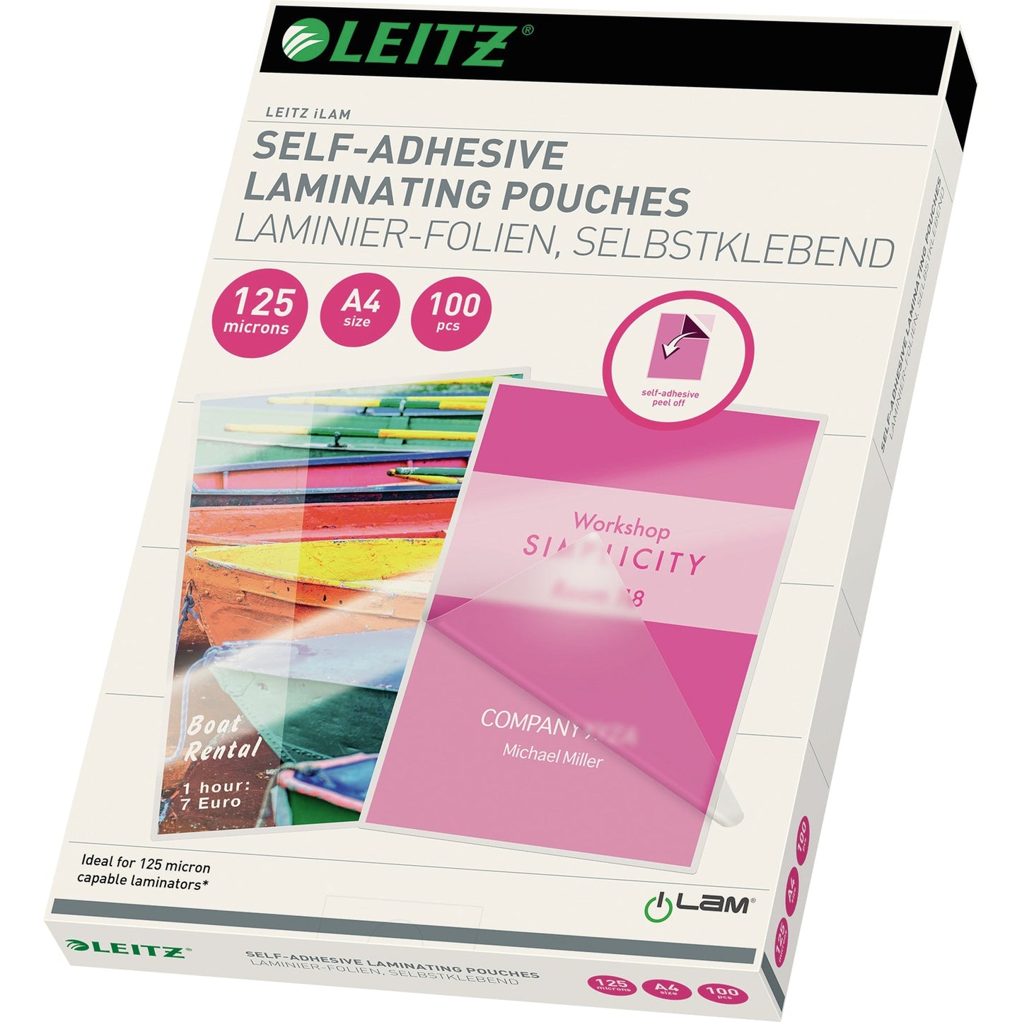 Leitz Laminierfolie iLAM 216 x 303 mm (B x H) DIN A4 125µm glänzend 100 St./Pack.