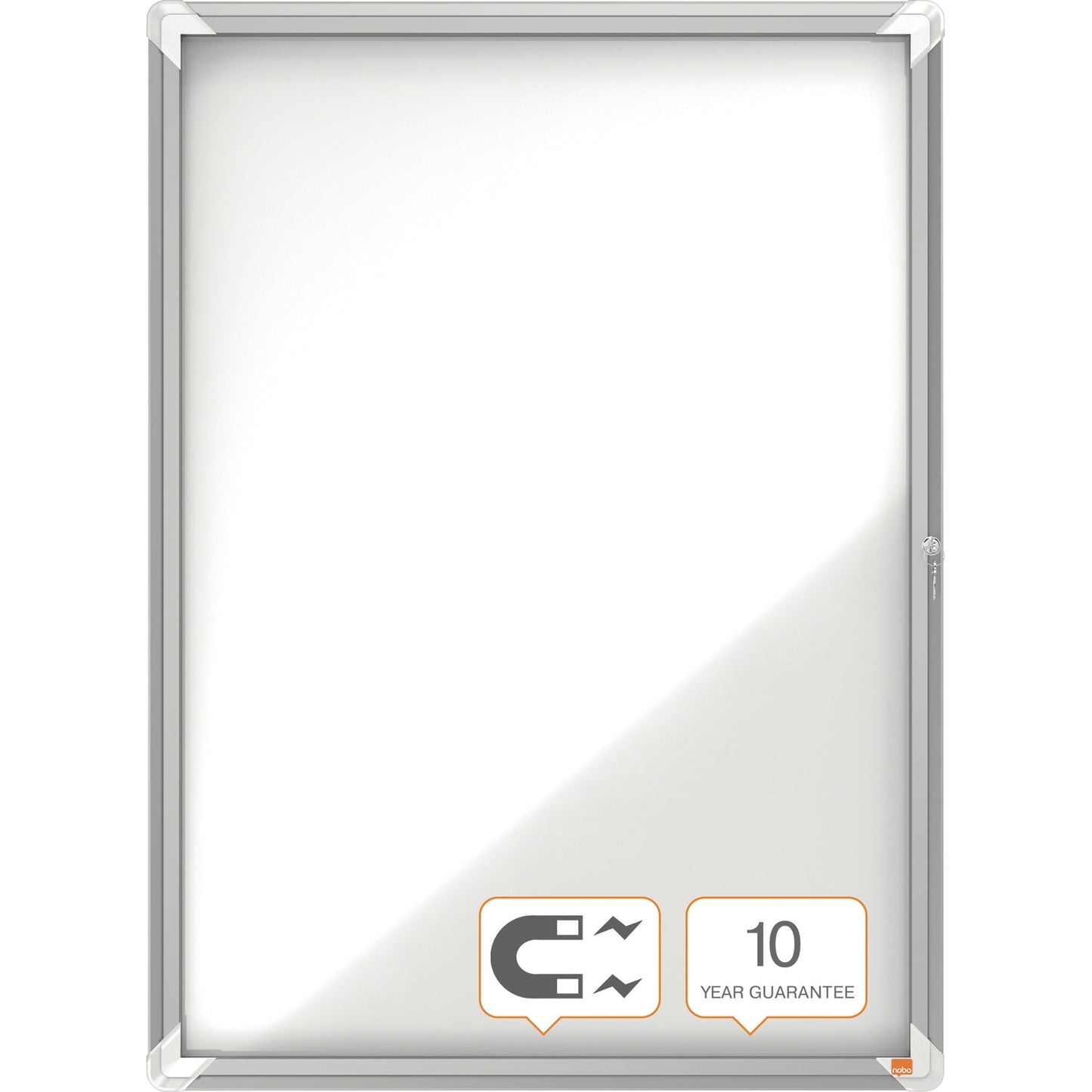 Nobo® Schaukasten Premium Plus Innenbereich 70,8 x 96,9 x 4,3 cm (B x H x T) 9 x DIN A4 mit Schloss Aluminium silber