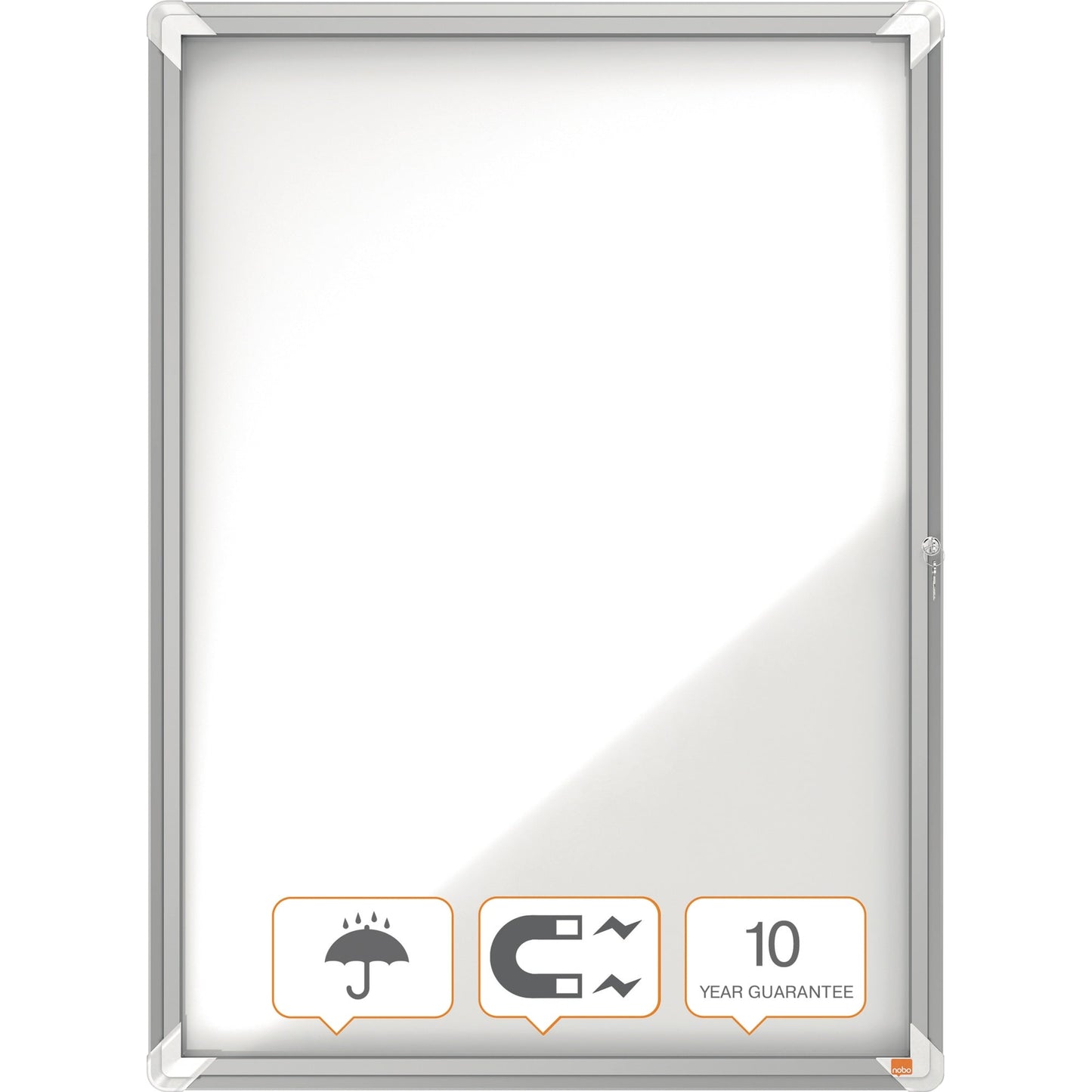 Nobo® Schaukasten Außenbereich 70,8 x 96,9 x 4,3 cm (B x H x T) 9 x DIN A4 mit Schloss Aluminium silber