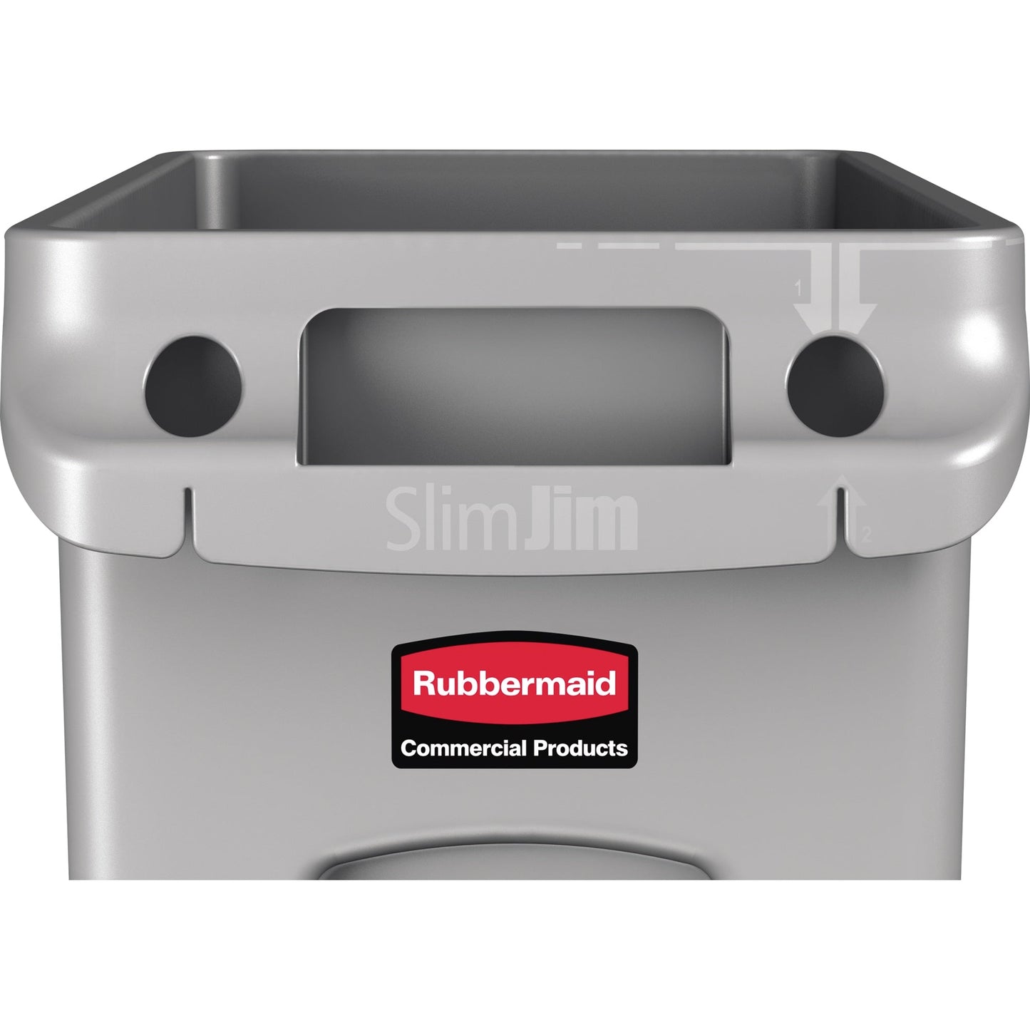 Rubbermaid Abfalleimer Slim Jim® 87l Kunststoff grau 1 Sortierfach