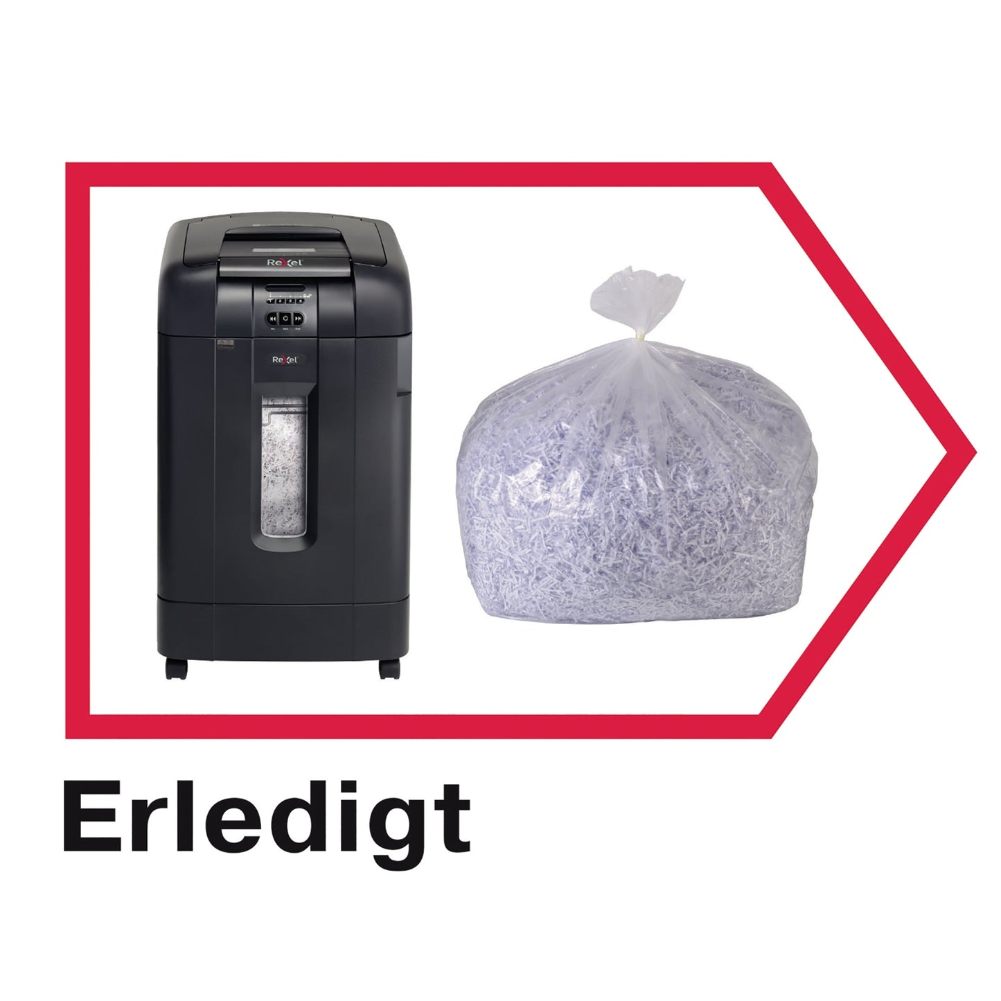 Rexel® Aktenvernichter Optimum AutoFeed+ 750X P-4 Papier, Heftklammern, Büroklammern, Kreditkarten Partikelschnitt schwarz