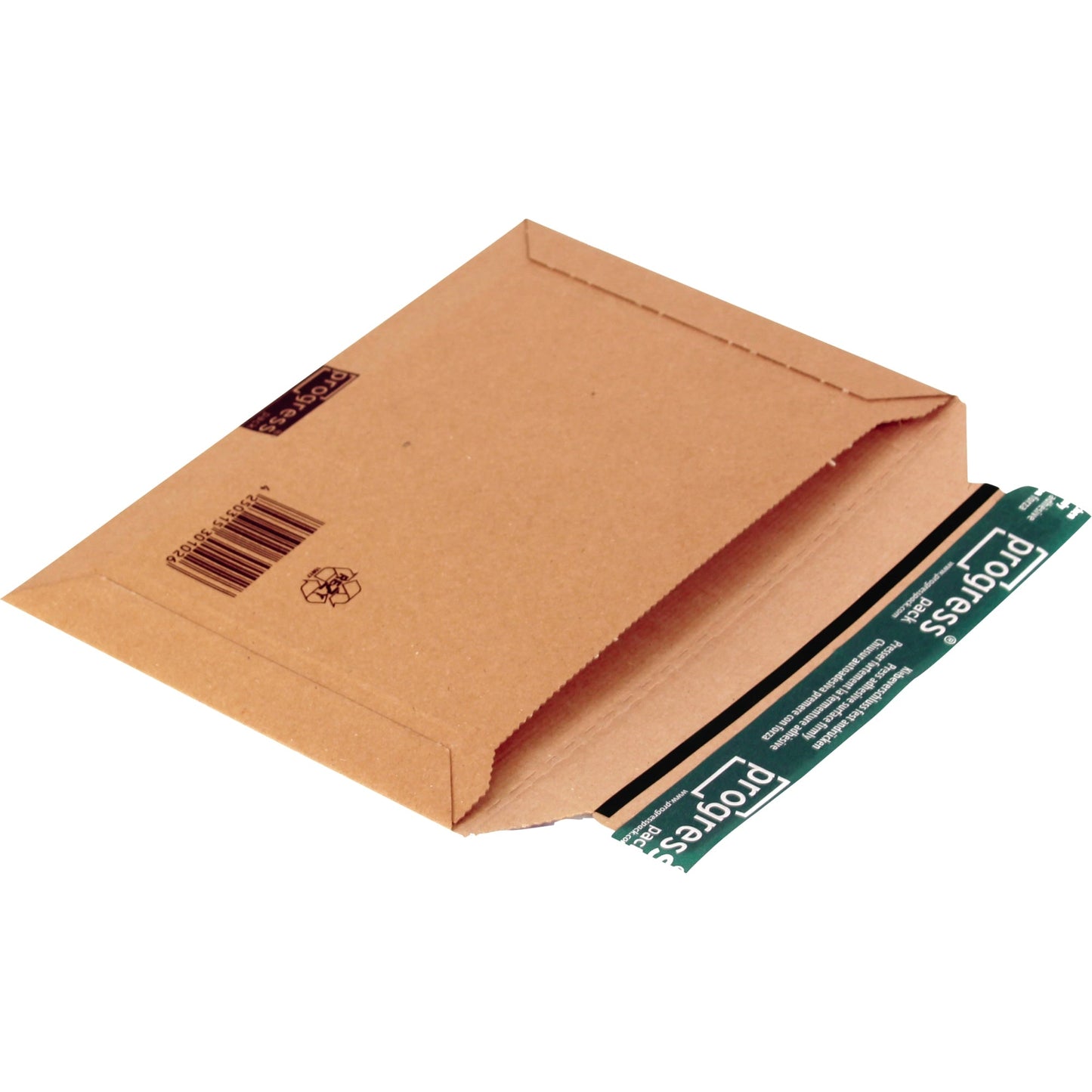 progress pack Versandtasche ECO 270 x 185 x -30 mm (B x H x T) mit Haftklebung ohne Fenster braun