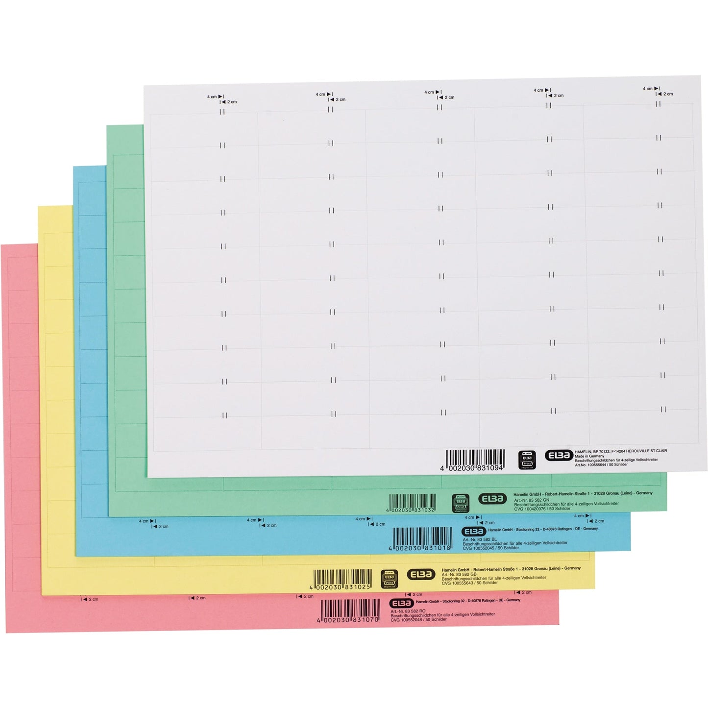 ELBA Beschriftungsschild 58 x 18 mm (B x H) 160g/m² Karton gelb 500 St./Pack.