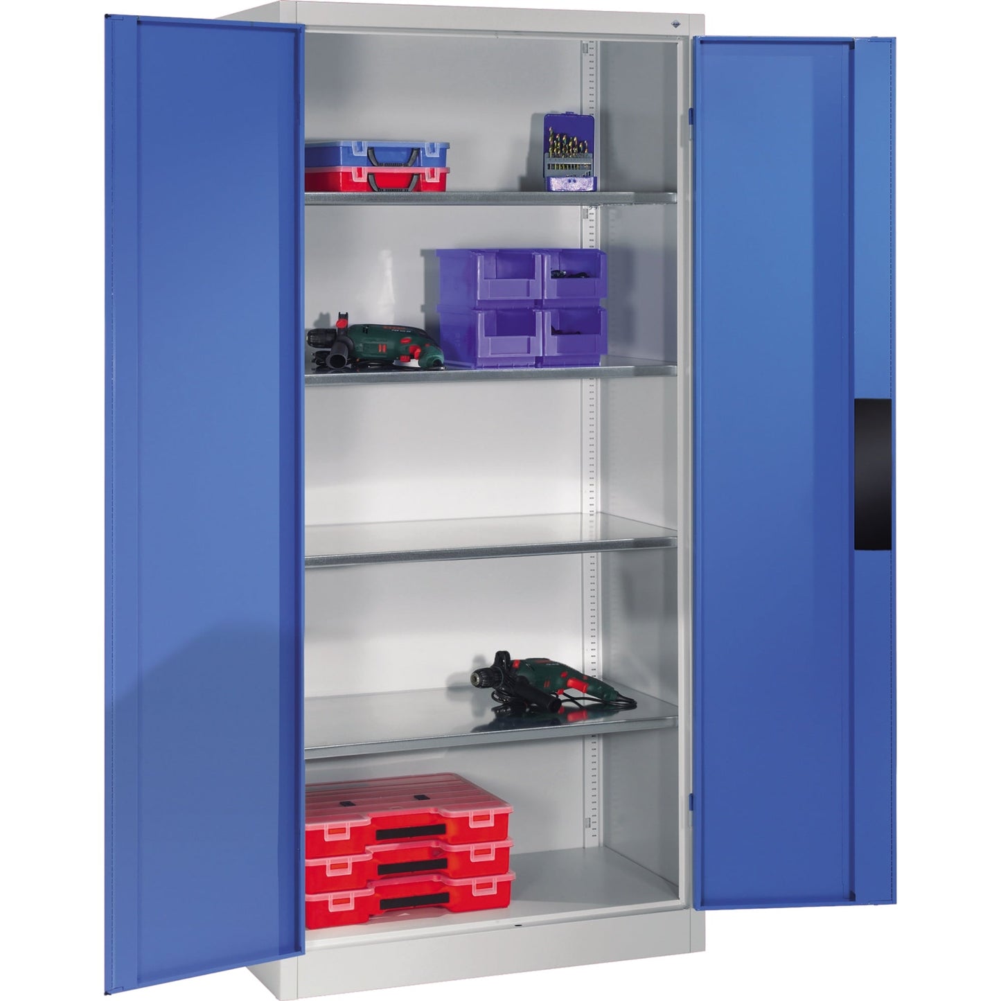 C+P Werkzeugschrank 930 x 1.950 x 500 mm (B x H x T) Stahl, lackiert Farbe der Front: lichtblau Farbe des Korpus: lichtgrau