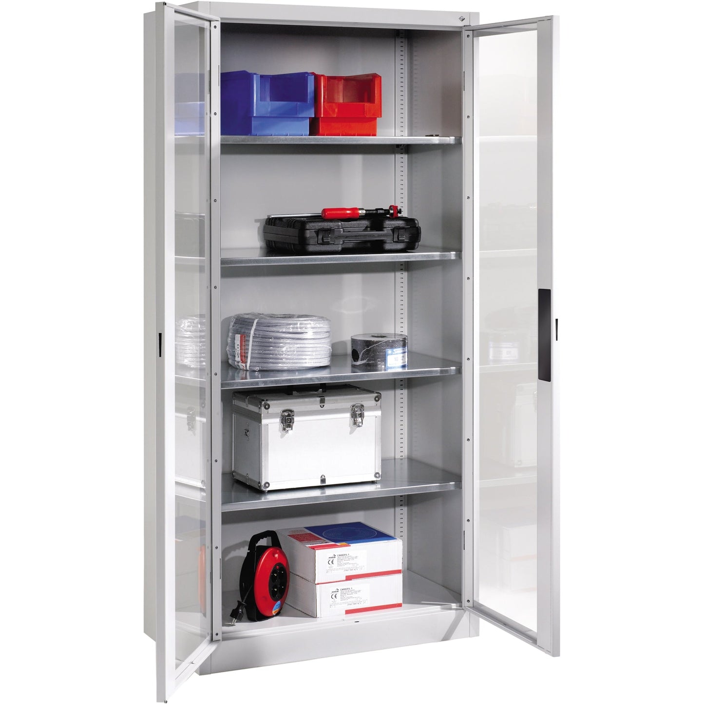 C+P Werkzeugschrank Serie 89 930 x 1.950 x 500 mm (B x H x T) Stahl, lackiert Farbe der Front: lichtgrau Farbe des Korpus: lichtgrau