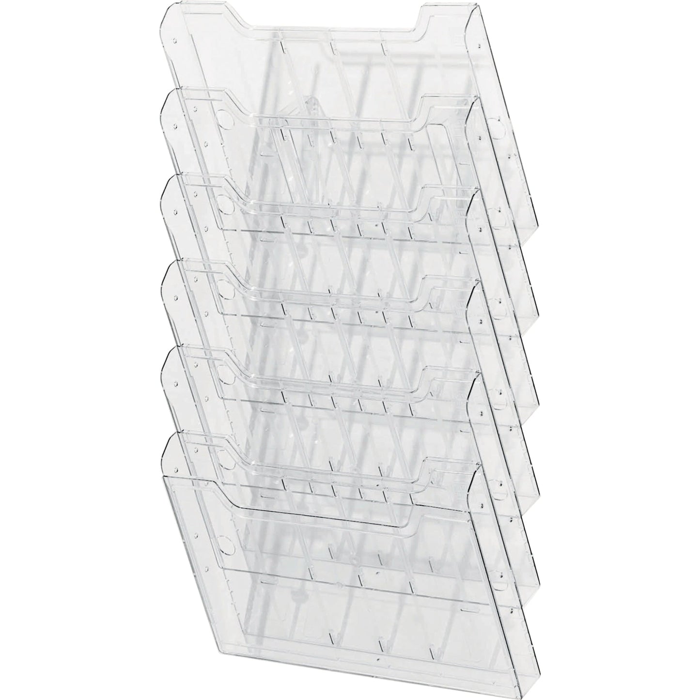 Exacompta Prospekthalter Office 32,7 x 52,3 x 11,3 cm (B x H x T) DIN A4 quer Polystyrol kristall 6 Fächer