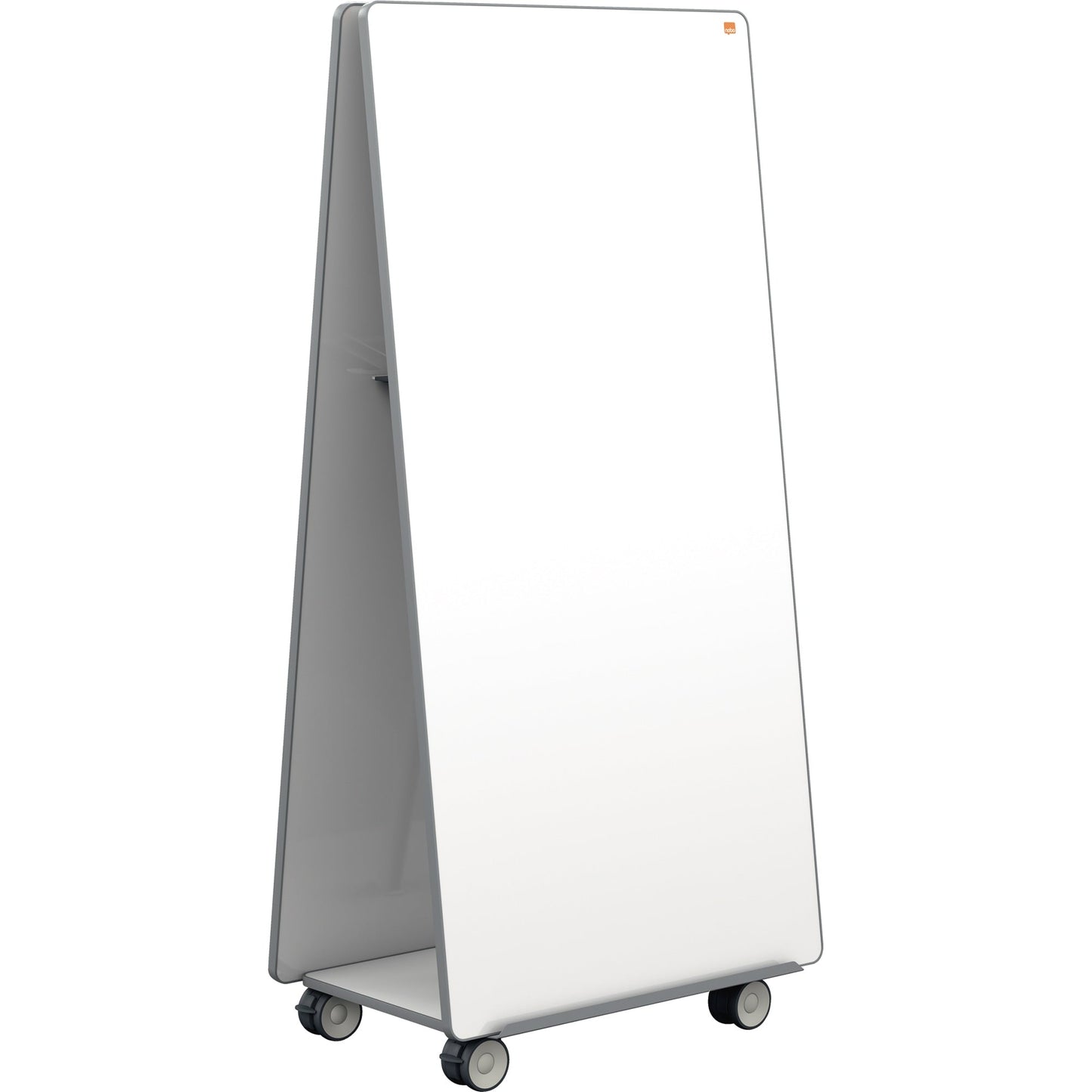 Nobo® Whiteboard Move & Meet Basissystem Maße der Oberfläche: 90 x 180 cm (B x H) Tafel magnethaftend beidseitig beschreibbar inkl. Gestell, Whiteboard Move & Meet 1915563, mobiles Zubehörfach, Flipcharthaken, Zubehör-Kit 1915566 Stahl lackiert weiß