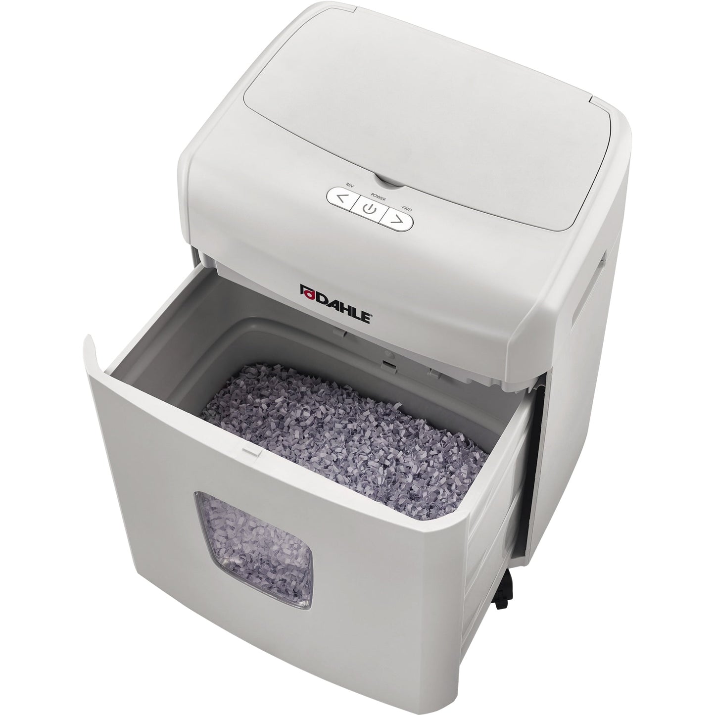 DAHLE Aktenvernichter ShredMATIC® 90 P-4 Papier, Heftklammern, Büroklammern, Kreditkarten Partikelschnitt telegrau/lichtgrau