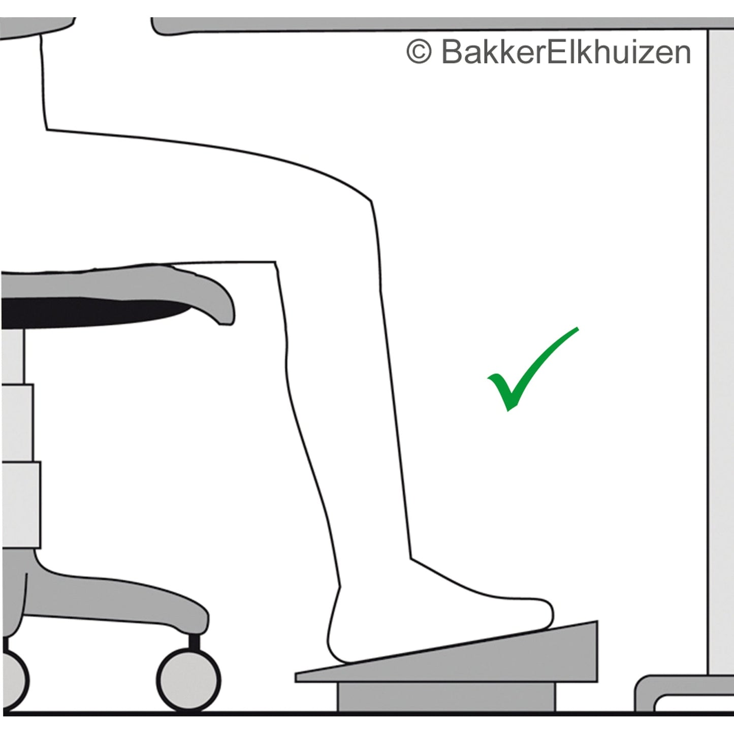 BakkerElkhuizen Fußstütze Footform Dual 45 x 43 x 39 cm (B x H x T) Kunststoff schwarz