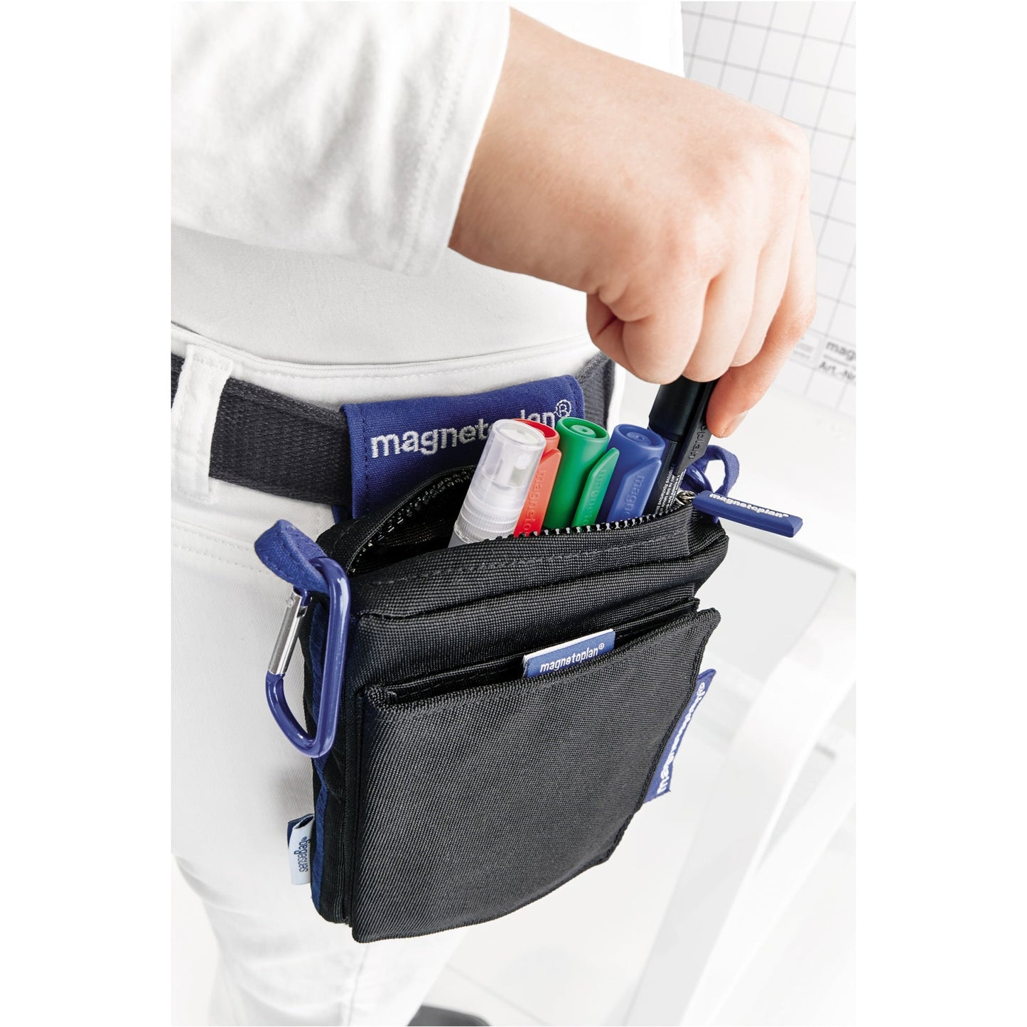 magnetoplan® Moderationstasche Action Holster 15 x 19 x 4,5 cm (B x H x T) 8 Teile Polyester schwarz