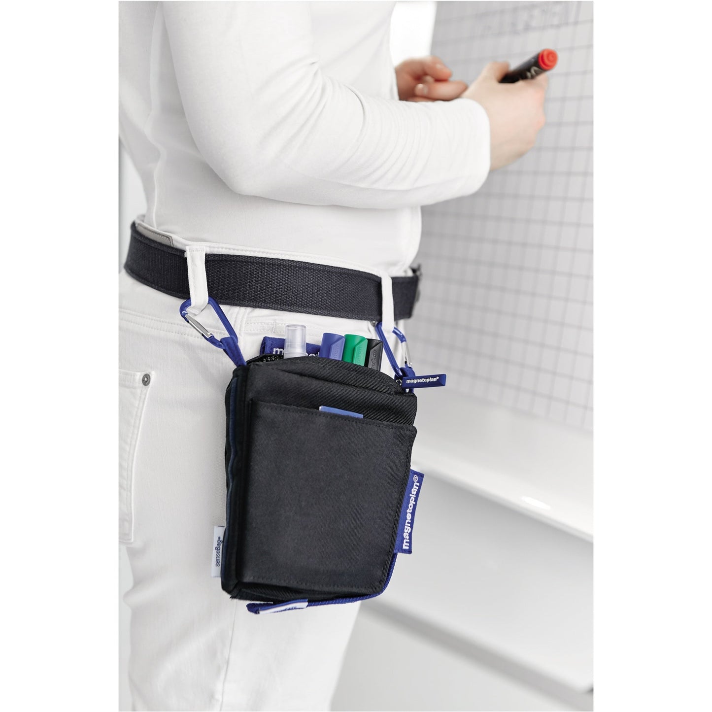 magnetoplan® Moderationstasche Action Holster 15 x 19 x 4,5 cm (B x H x T) 8 Teile Polyester schwarz