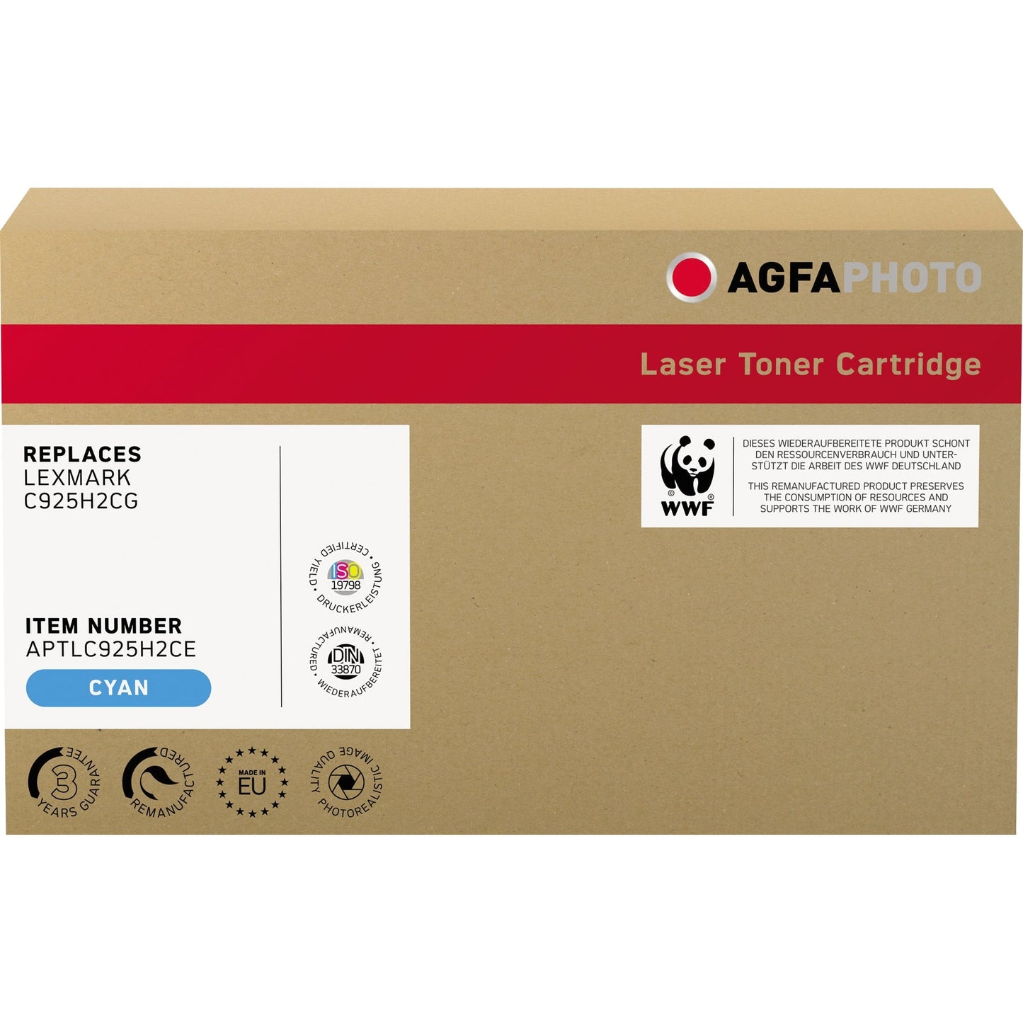 AgfaPhoto Toner kein Originalzubehör Kompatibel mit: Lexmark C925H2CG ca. 7.500 Seiten cyan