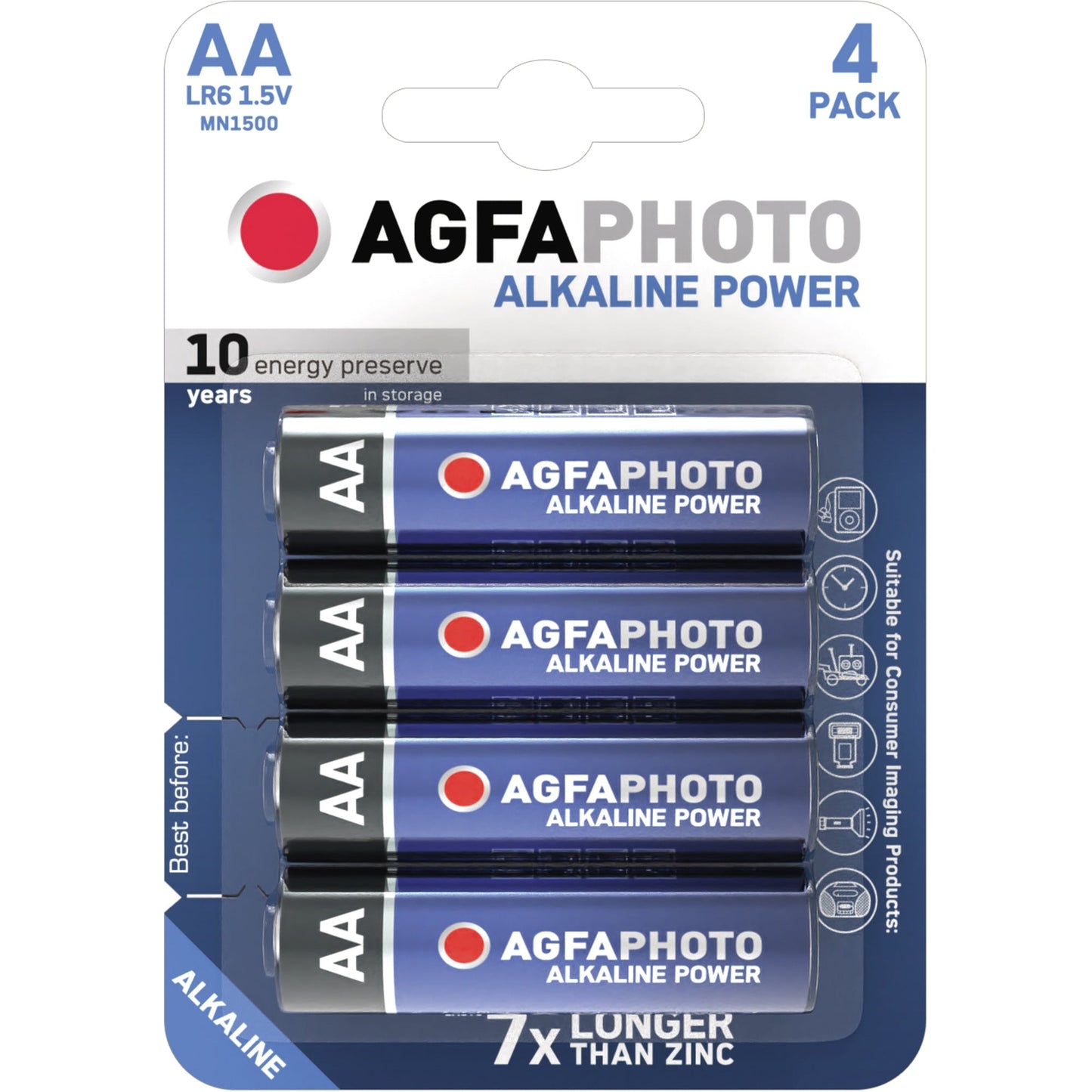 AgfaPhoto Batterie Platinum AA/Mignon LR6 Alkaline 1,5V 4 St./Pack.