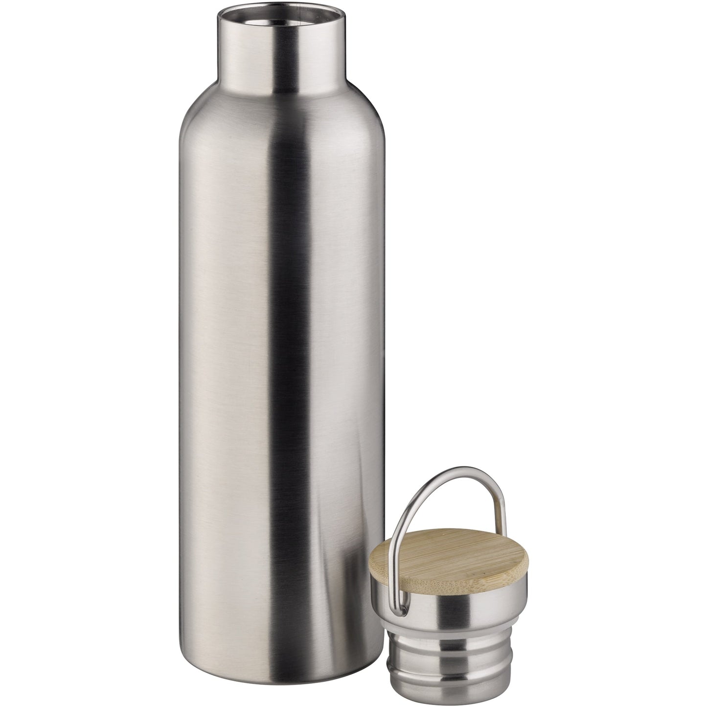 APS Trinkflasche 0,75l inkl. Ersatzdichtung Edelstahl 18/8/Holz edelstahl