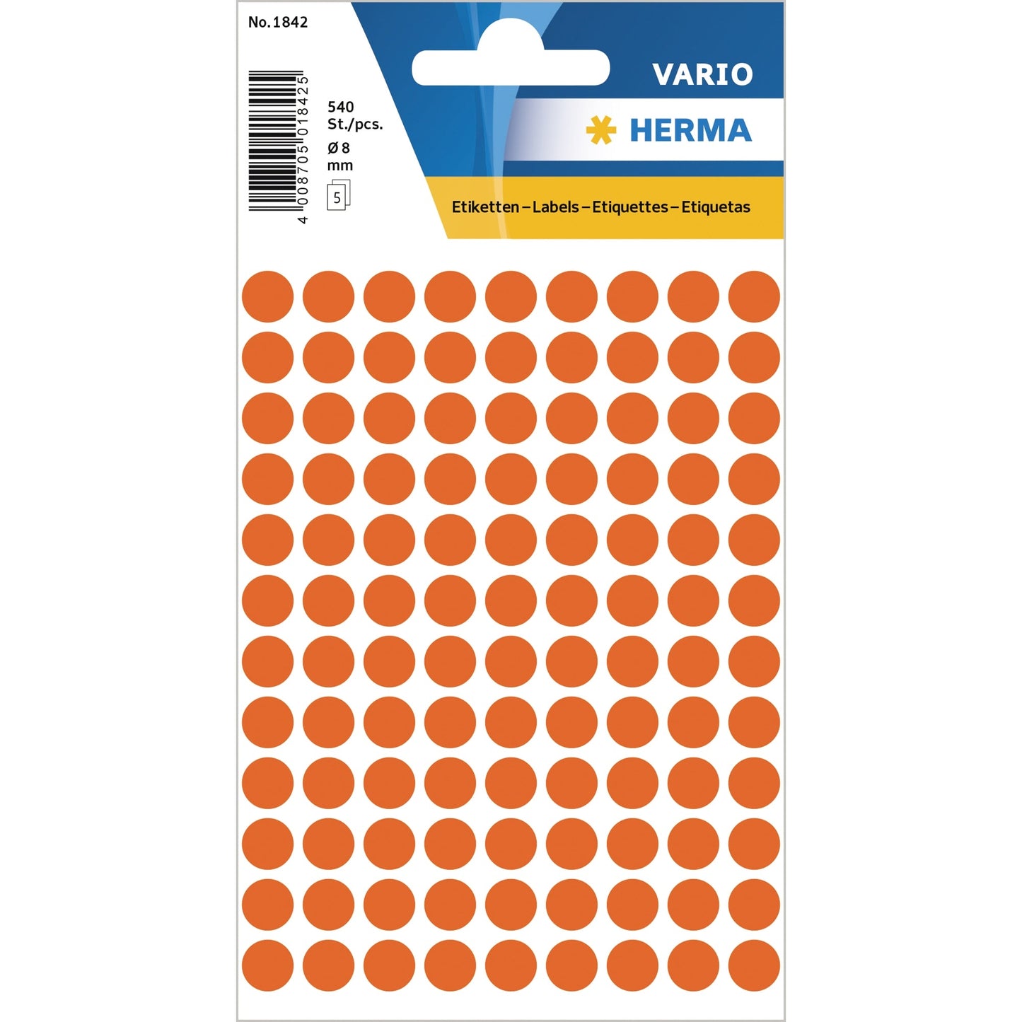 HERMA Markierungspunkt VARIO 8mm Papier rot 540 Etik./Pack.