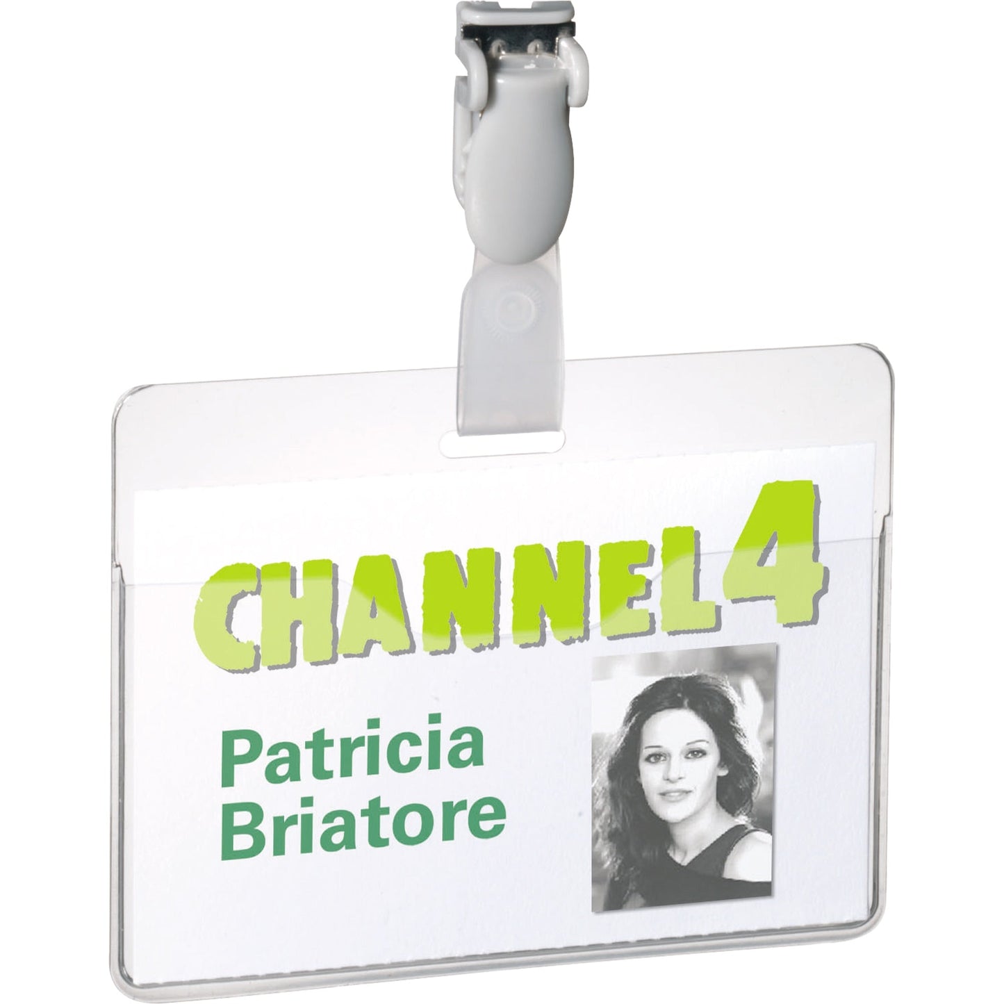 Namensschild 90 x 60 mm (B x H) drehbarer Clip transparent 25 St./Pack.