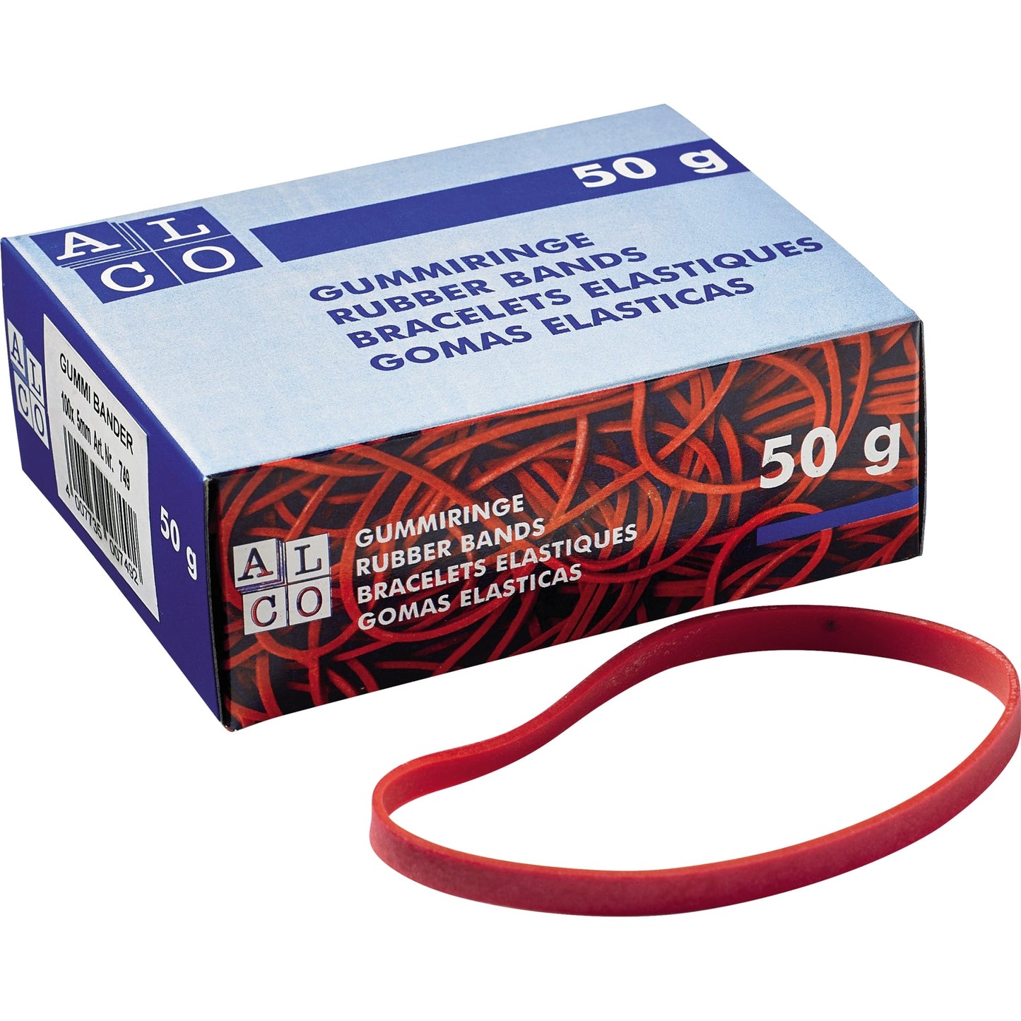 ALCO Gummiband 6 x 200 mm (B x L) Naturkautschuk rot 1.000 g/Pack.