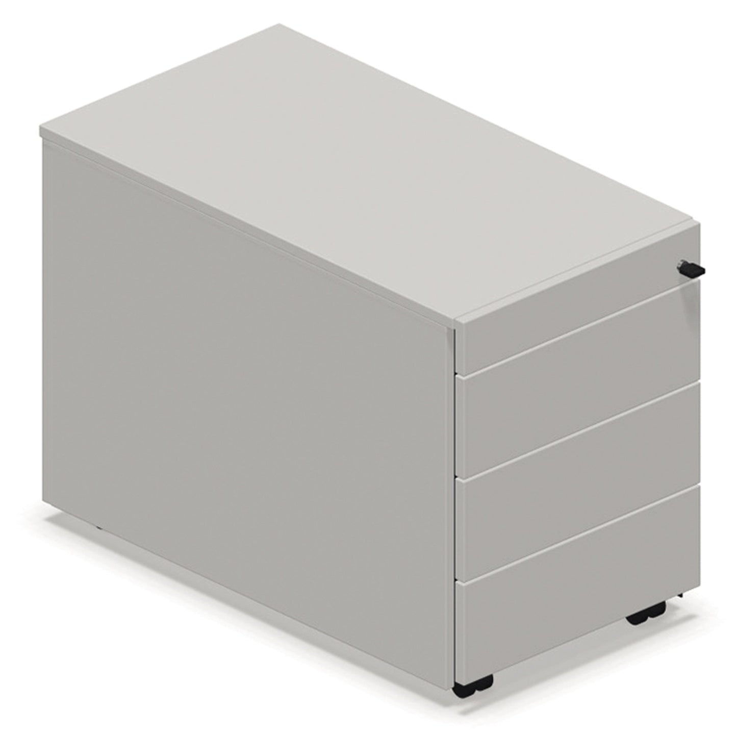 NowyStyl Rollcontainer SQart Workstation 432 x 525 x 800 mm (B x H x T) 4 Schubladen Holz, melaminbeschichtet platinum