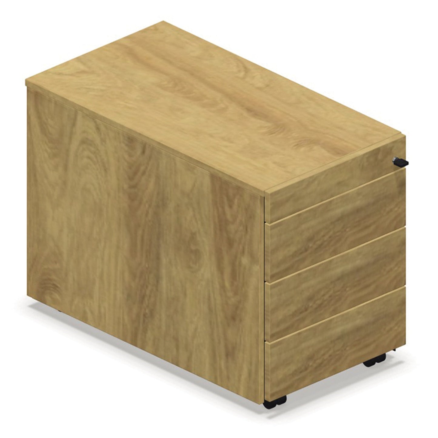 NowyStyl Rollcontainer SQart Workstation 432 x 525 x 800 mm (B x H x T) 4 Schubladen Holz, melaminbeschichtet natural hickory