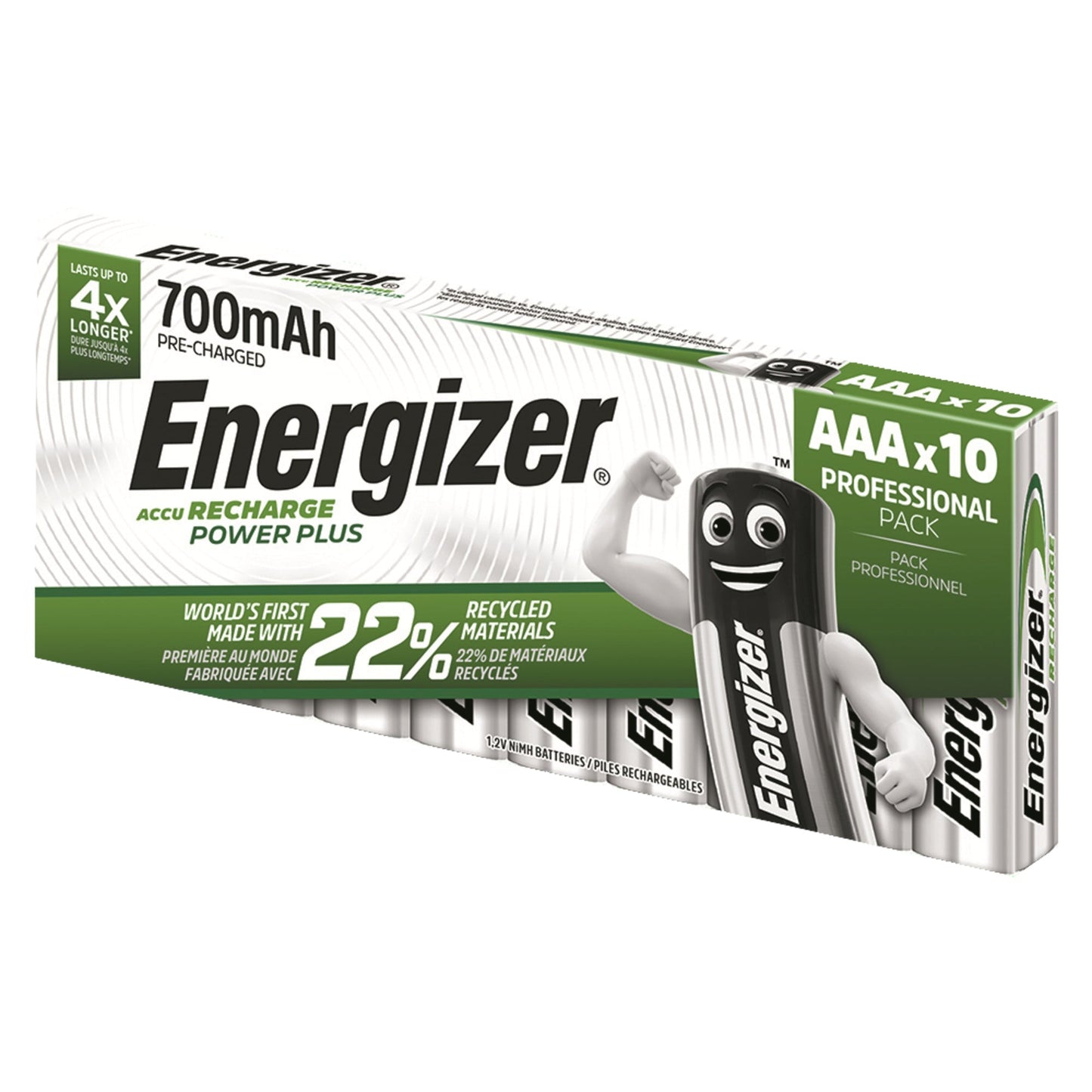 Energizer® Akku Recharge Power Plus AAA/Micro HR03 Nickel-Metallhydrid 1,2V 700 mAh 10 St./Pack.