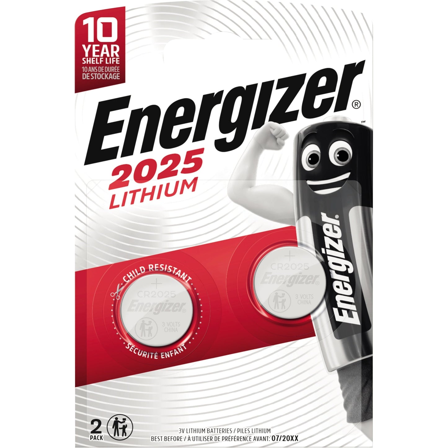 Energizer® Knopfzelle Lithium CR2025 3V 155 mAh 2 St./Pack.