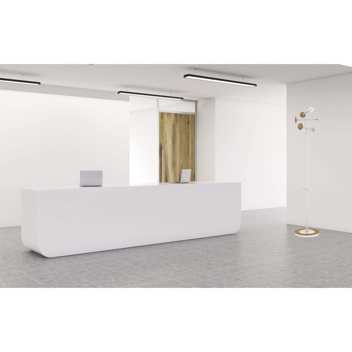 UNILUX Garderobenständer BORA BAMBOO 34 x 178 cm (Ø x H) Stahl, epoxidbeschichtet/Bambus weiß/bambus