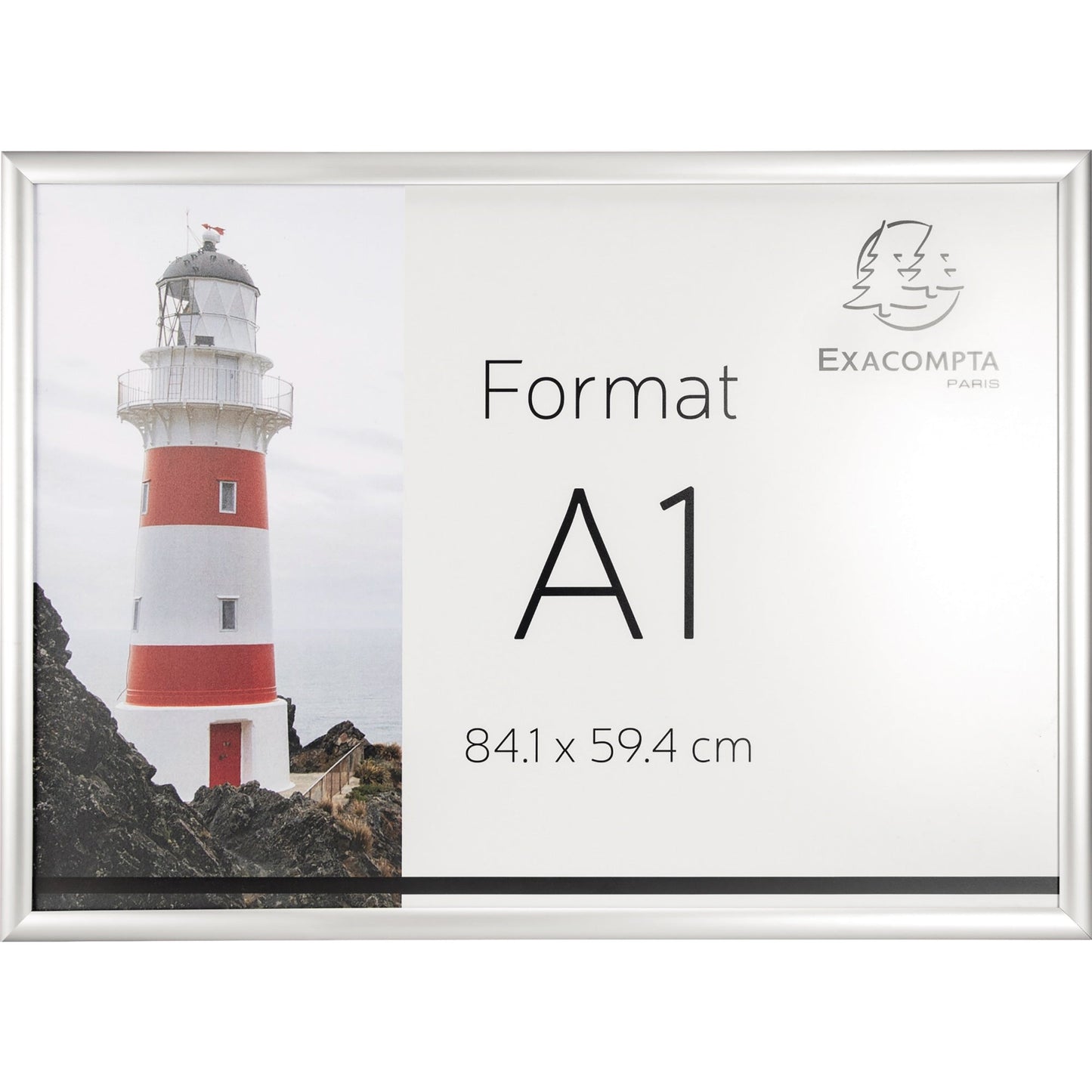 Exacompta Bilderwechselrahmen Office 62,4 x 87,1 x 1,2 cm (B x H x T) DIN A1 Aluminium alu