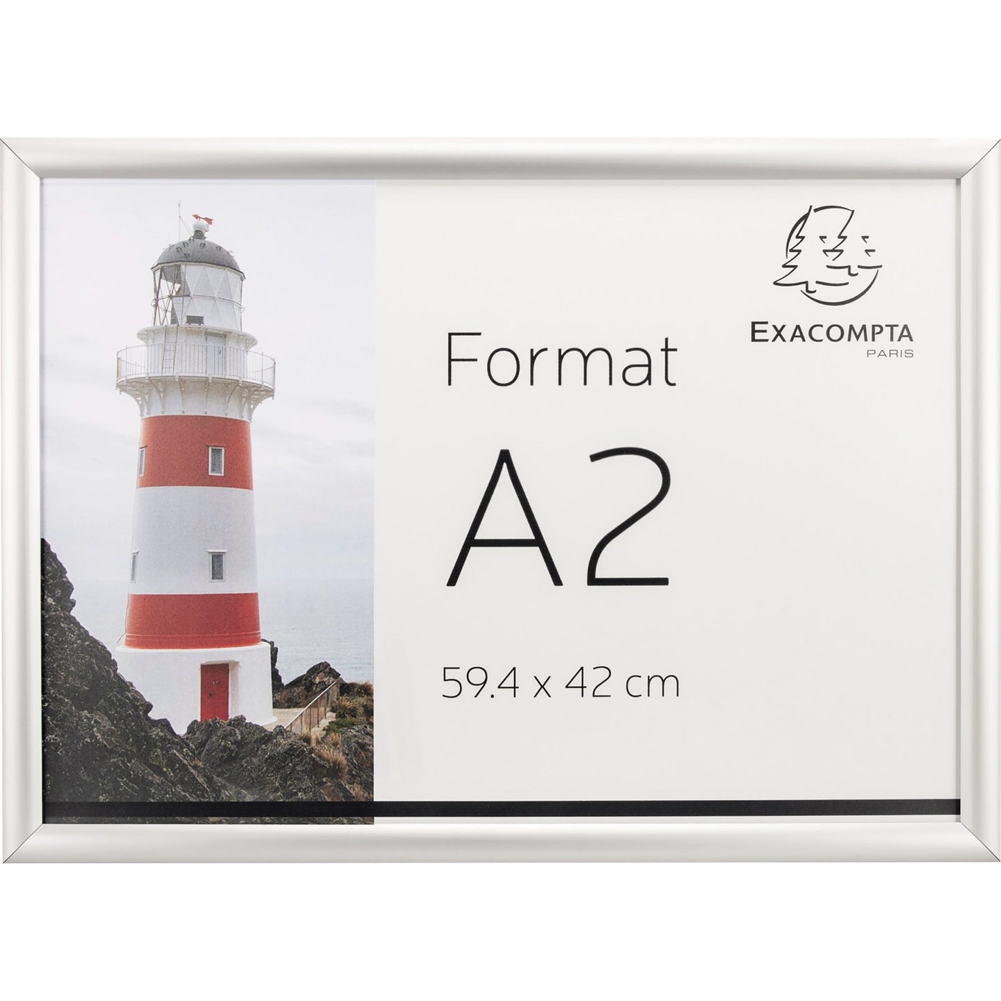 Exacompta Bilderwechselrahmen Office 45 x 62,4 x 1,2 cm (B x H x T) DIN A2 Aluminium alu