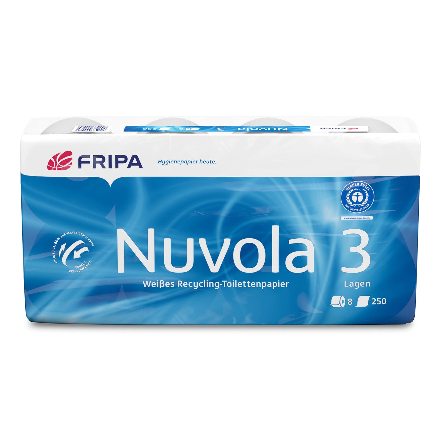 Fripa Toilettenpapier Nuvola 3-lagig hochweiß 250 Bl./Rl. 8 Rl./Pack.