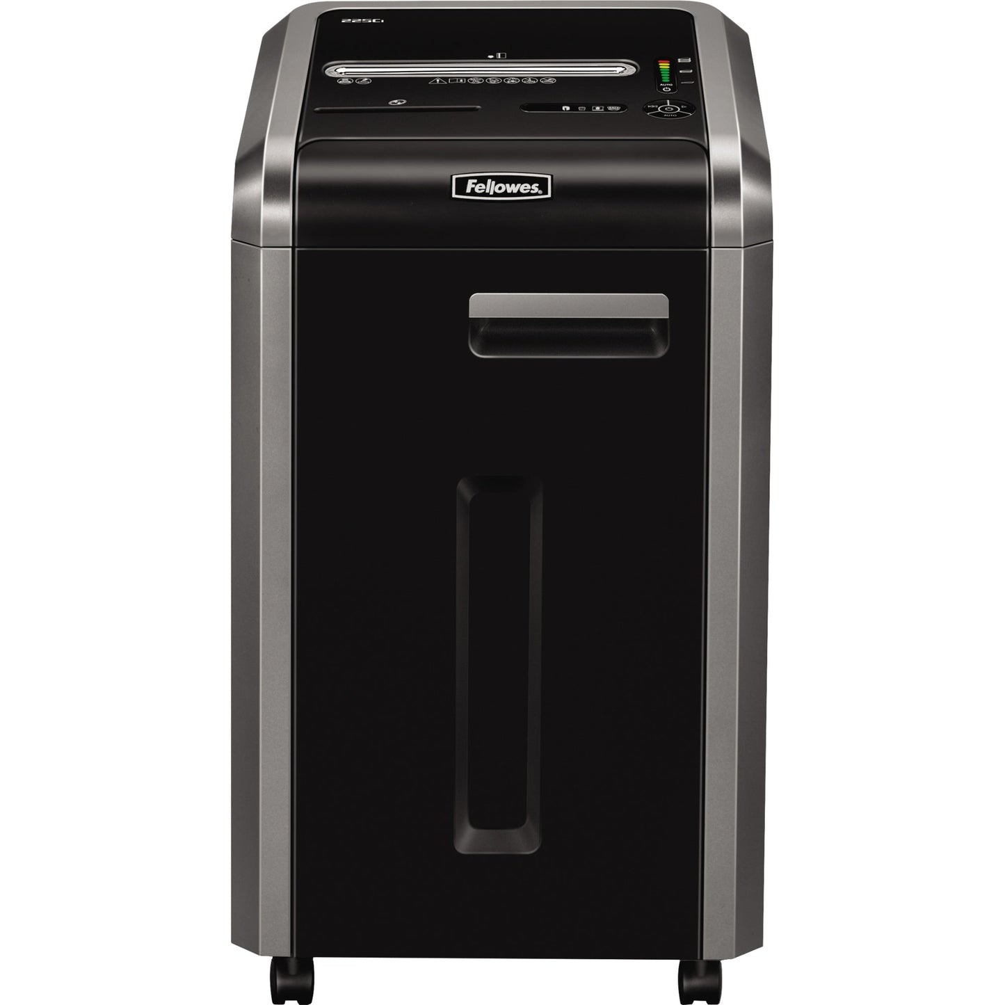 Fellowes® Aktenvernichter Powershred® 225Ci P-4 Papier, Heftklammern, Büroklammern, Kreditkarten, CDs/DVDs Partikelschnitt 24 Bl. silber/schwarz