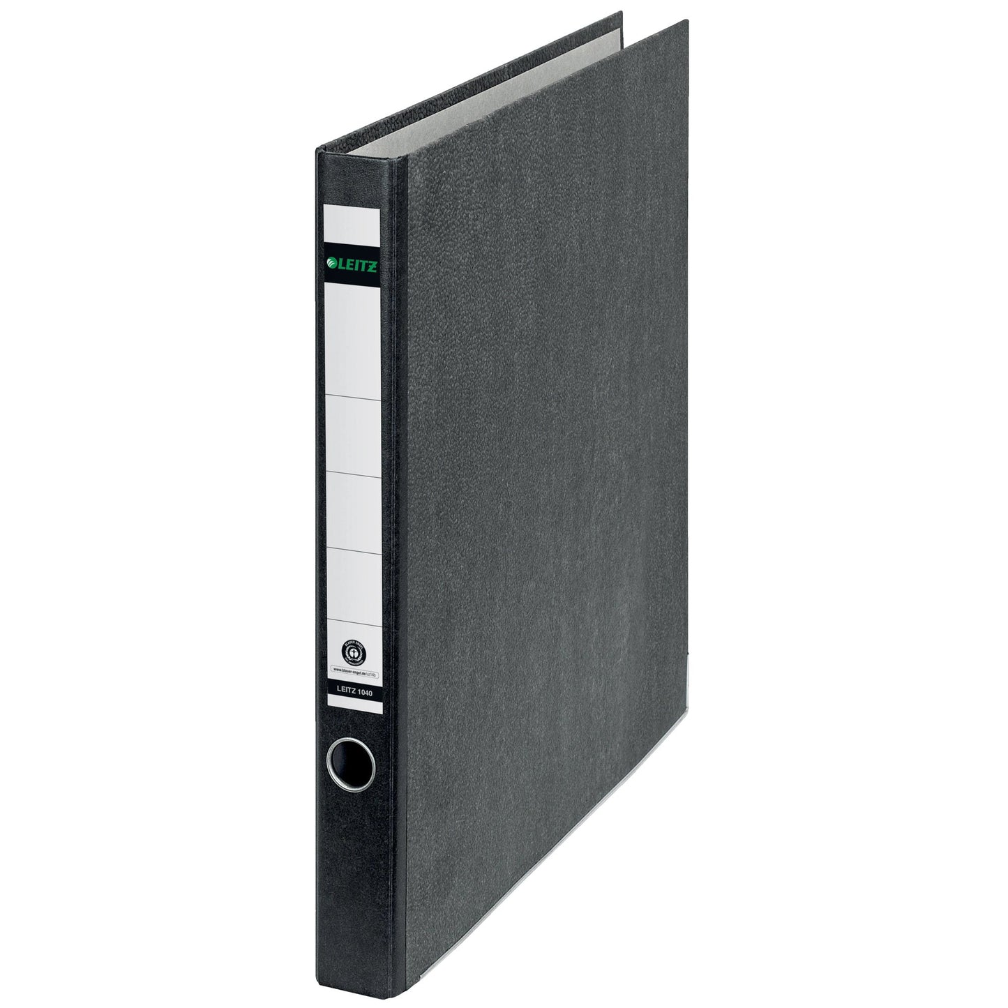 Leitz Ordner 35mm DIN A4 Rückenschild: geklebt ohne Schlitze Werkstoff: Graupappe, recycelt Material außen: Papier Material innen: Papier, recycelt schwarz