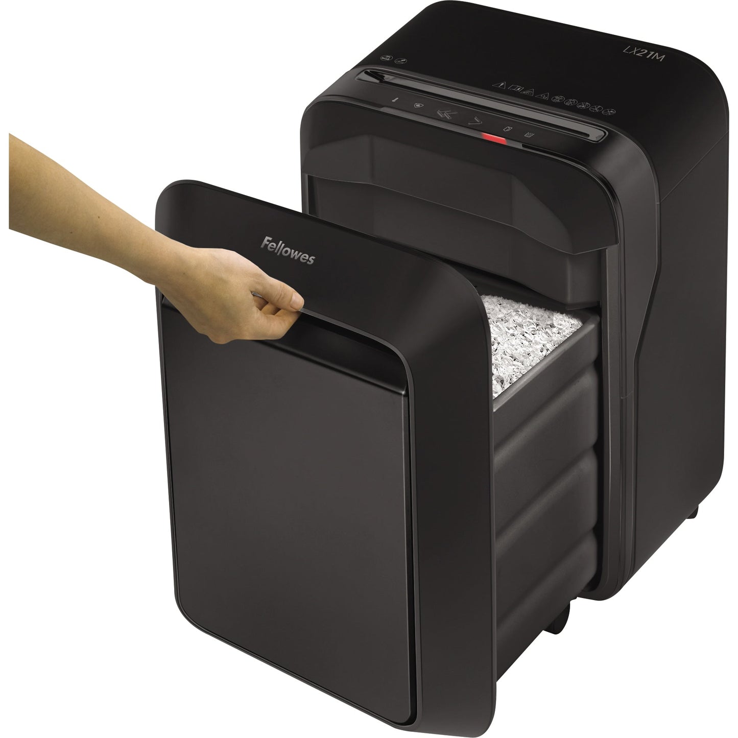Fellowes® Aktenvernichter Powershred® LX 210 P-4 Papier, Heftklammern, Büroklammern, Kreditkarten Partikelschnitt 16 Bl. schwarz